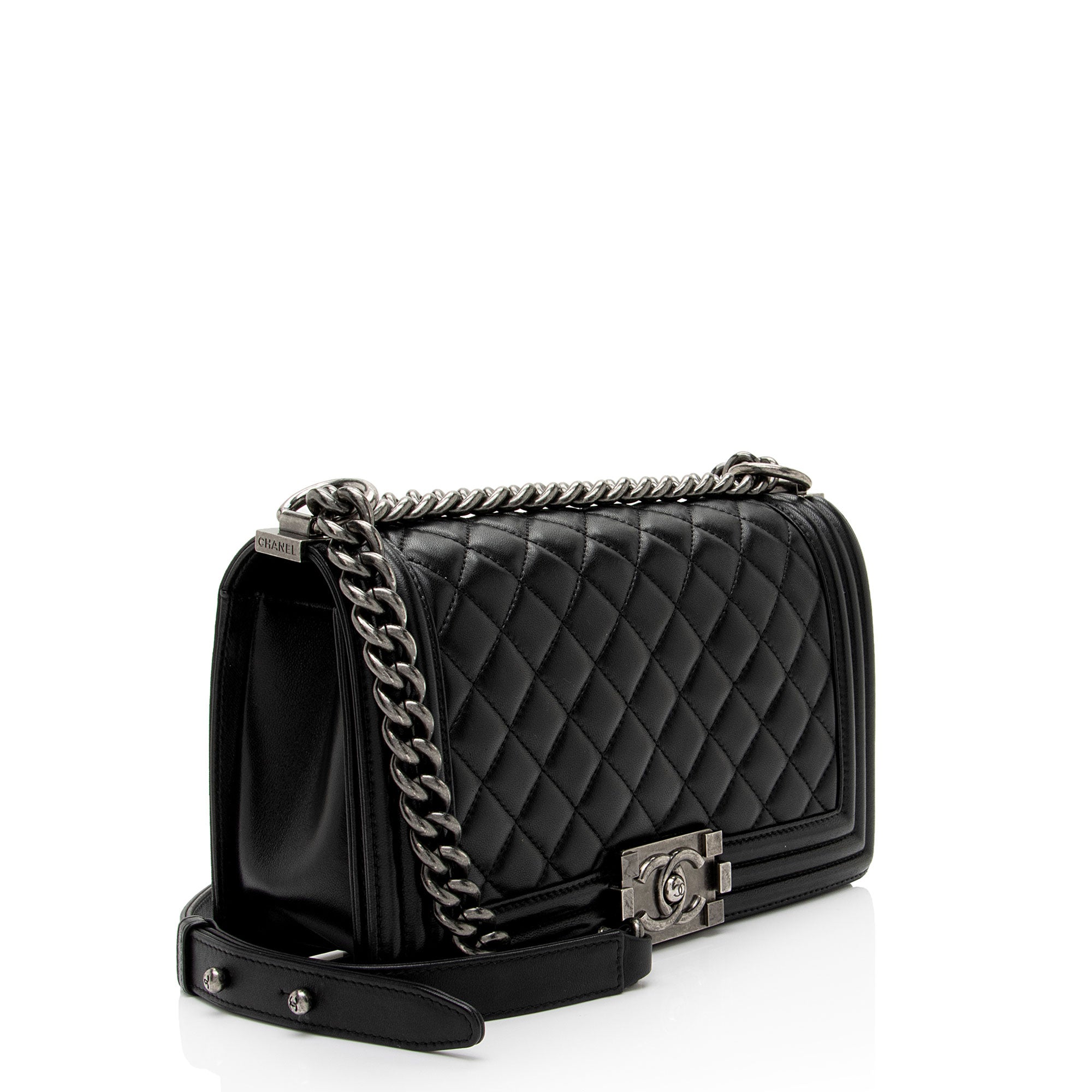 Chanel Lambskin Old Medium Boy Bag (SHF-hdtBBY)