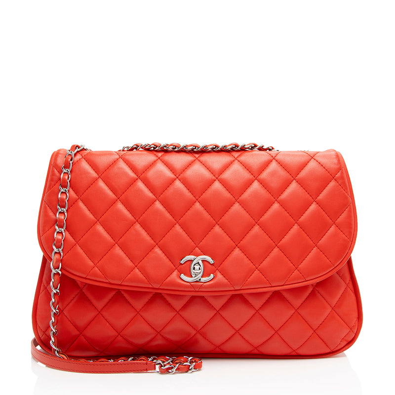 Chanel Lambskin Pagode Piping Flap Shoulder Bag (SHF-Cco5SB)