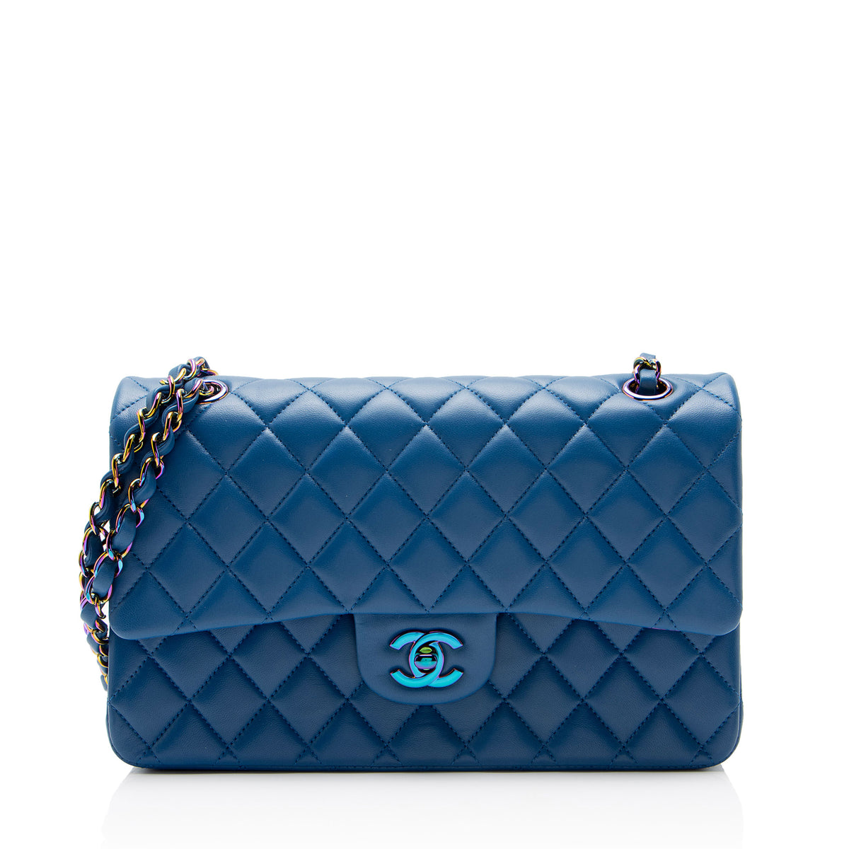 Chanel Lambskin Rainbow Classic Medium Double Flap Bag