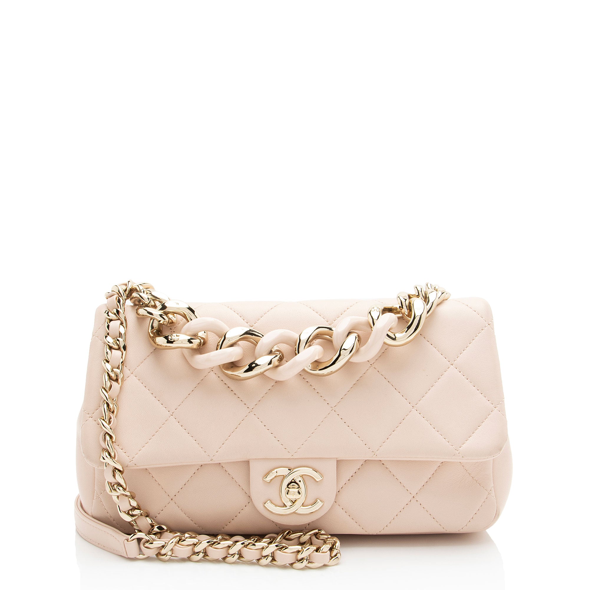 Chanel Lambskin Resin Elegant Chain Flap Bag