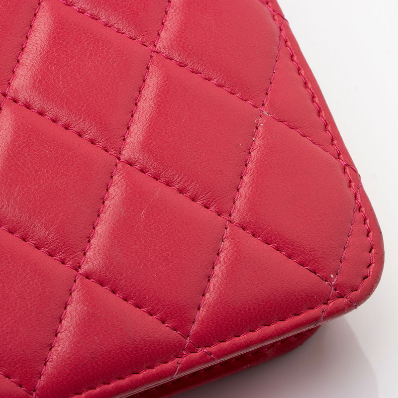 Chanel Red Quilted Lambskin Trendy CC Wallet On Chain (WOC)