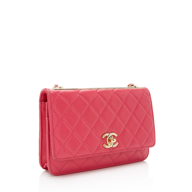 chanel long wallet on chain pink