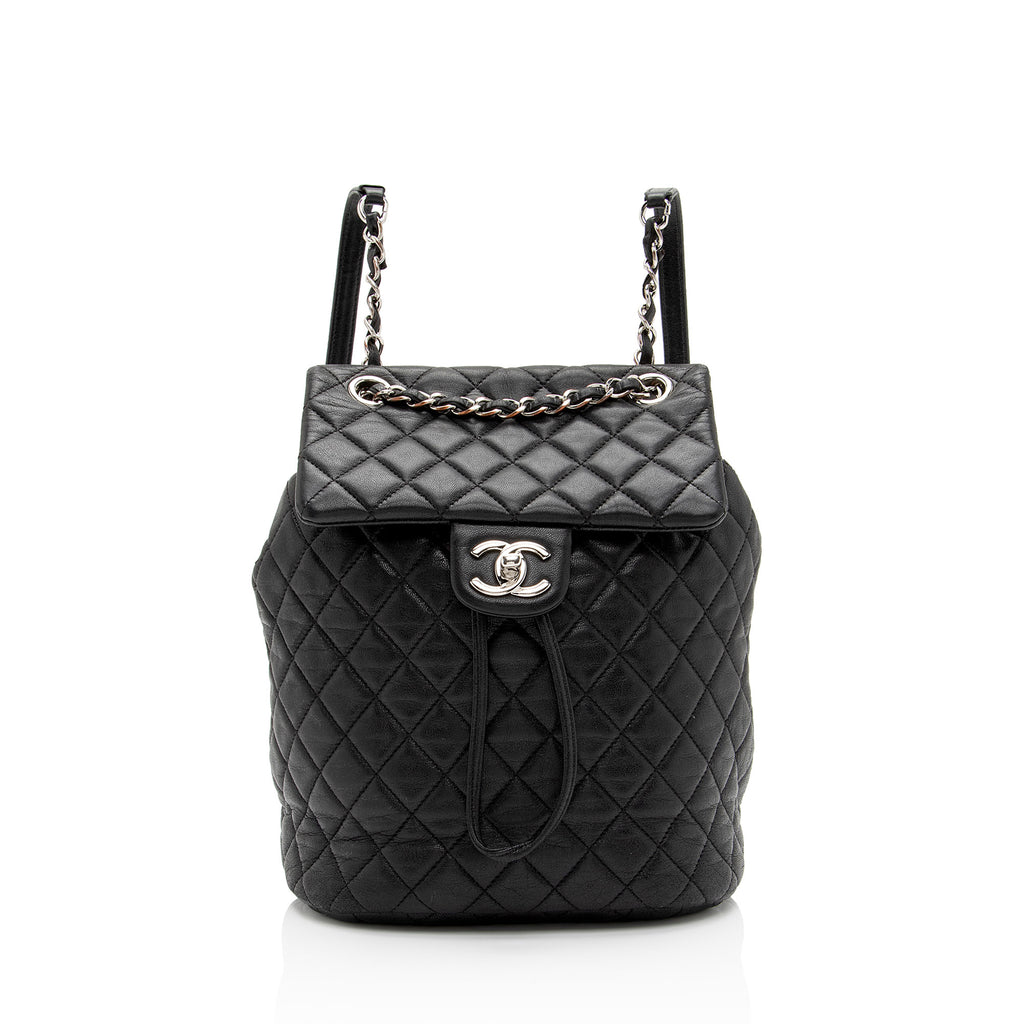 Chanel Lambskin Quilted Small Urban Spirit Backpack Black
