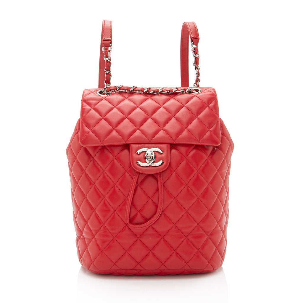 Chanel Timeless Backpack Lamb Red