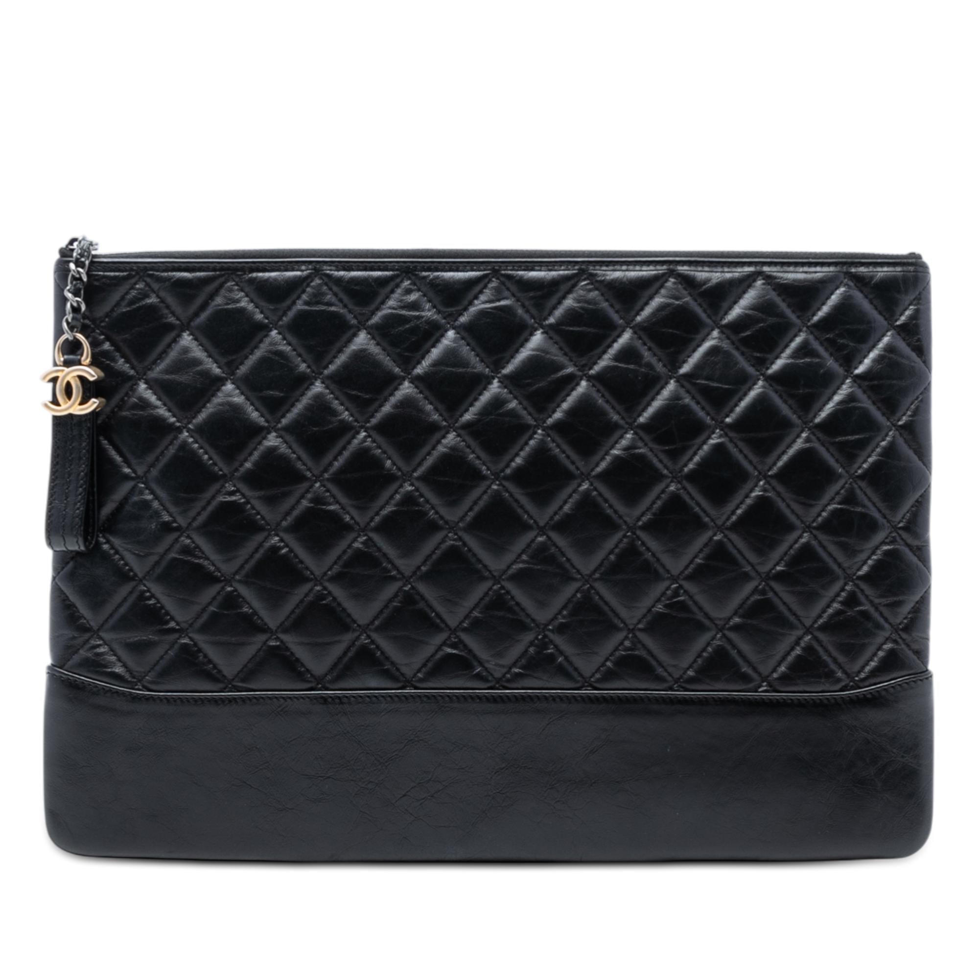 Chanel Large Aged Calfskin Gabrielle O Case Clutch