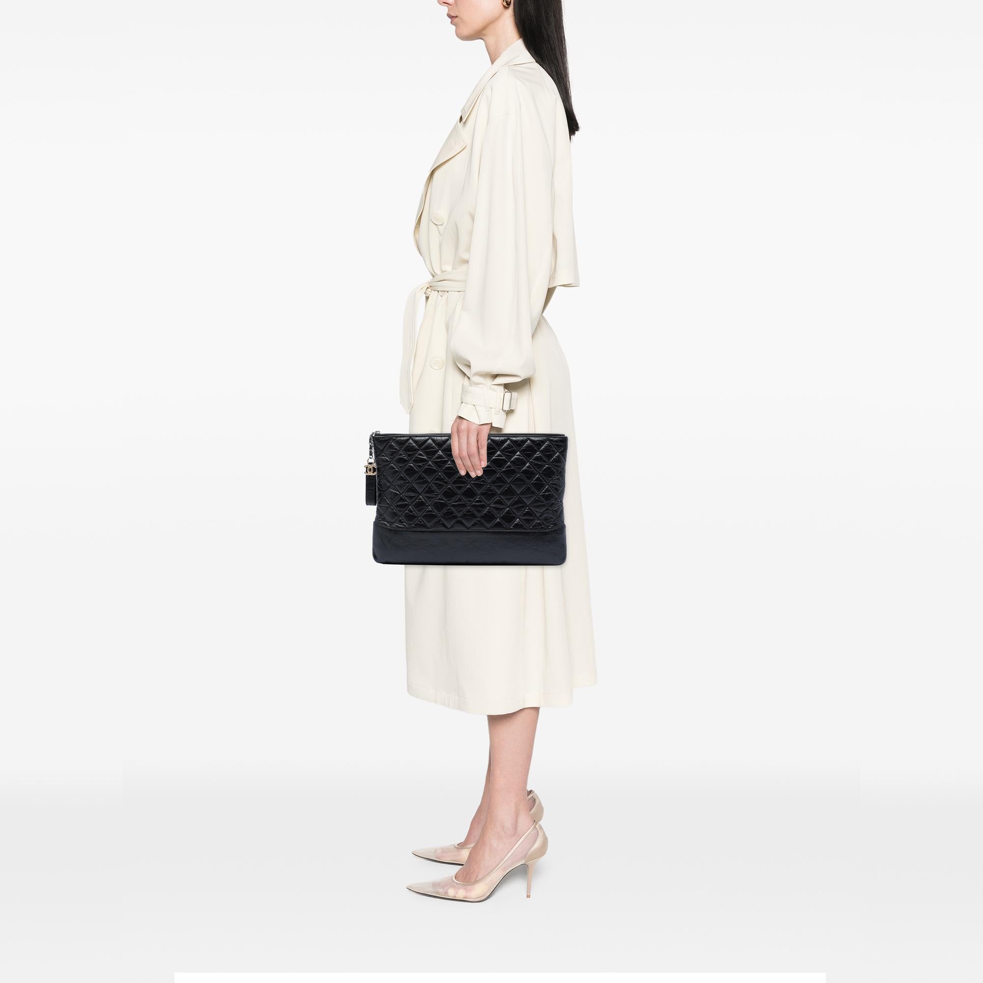 Chanel Large Aged Calfskin Gabrielle O Case Clutch