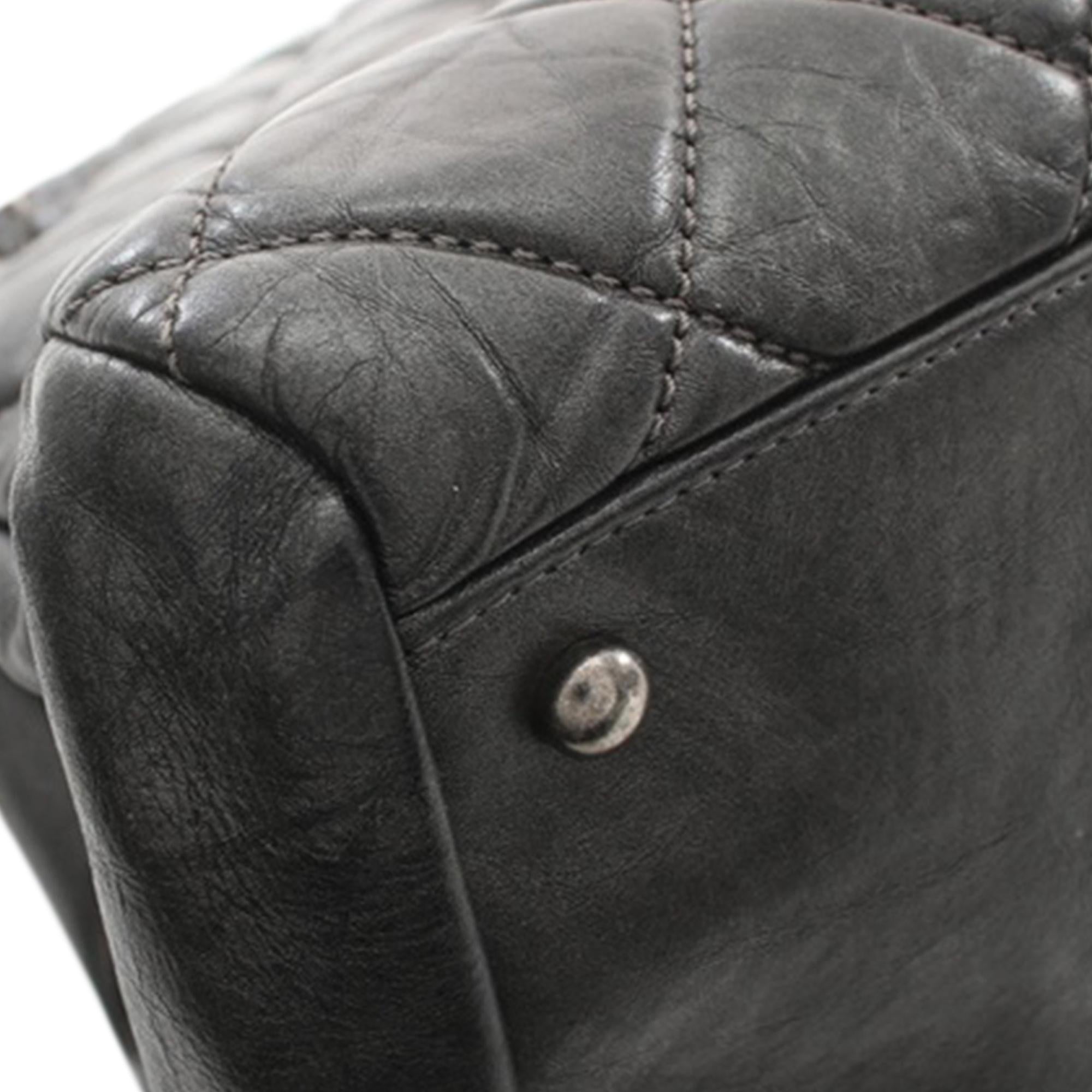 Chanel Large Aged Calfskin Just Mademoiselle Bowling Bag (SHG-qznmmK)