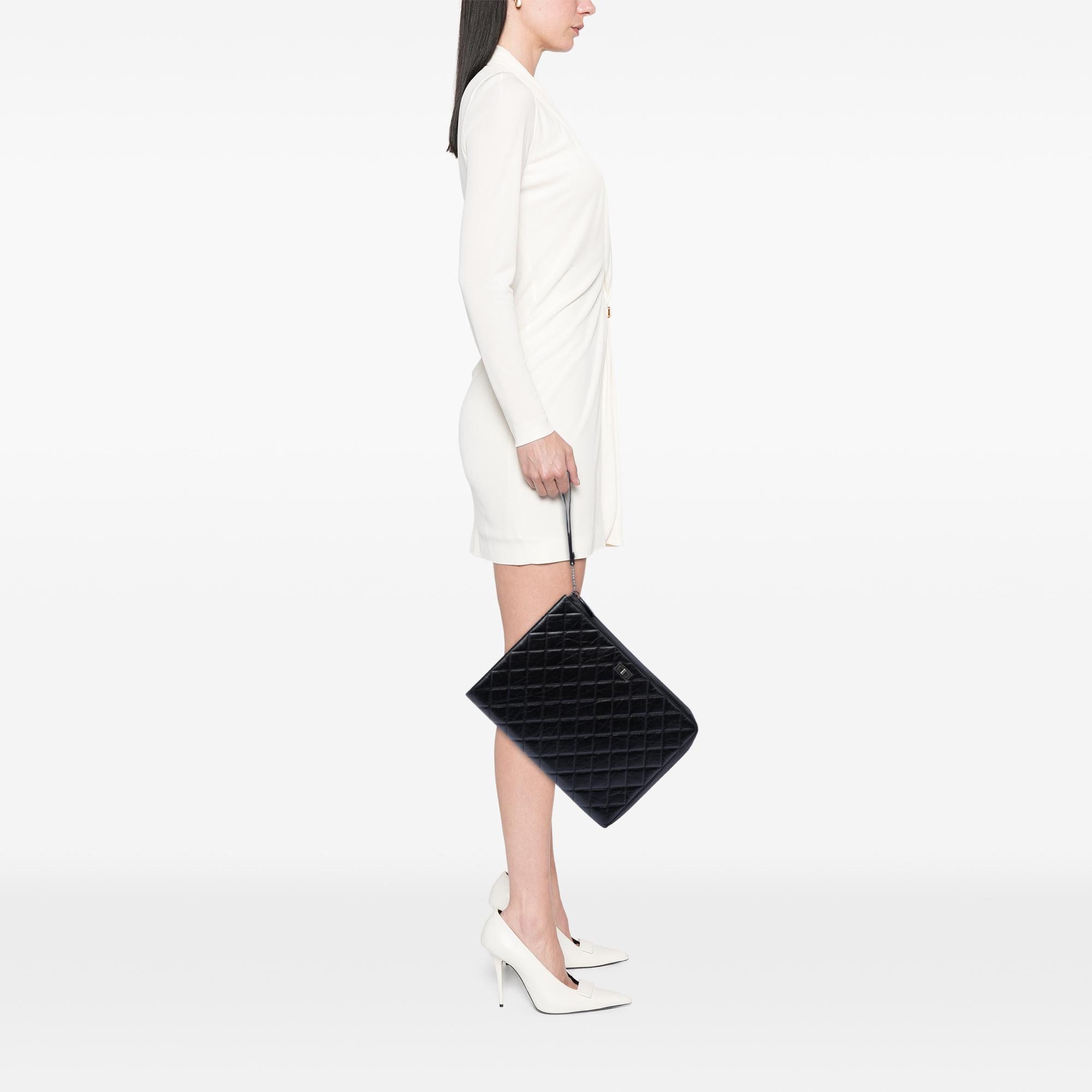Chanel Large Aged Calfskin Reissue 2.55 Pouch with Handle