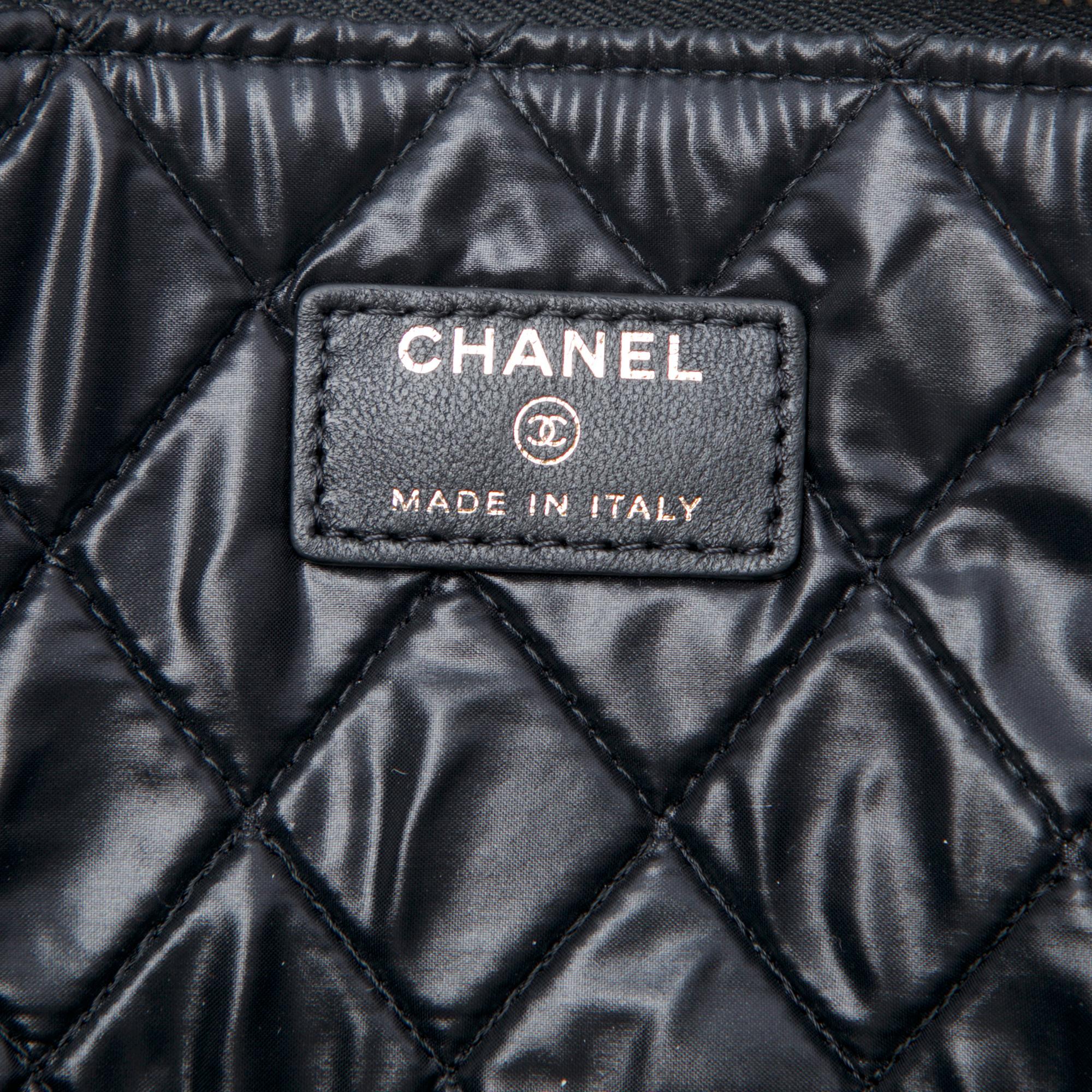 Chanel Large Bi Quilted Lambskin O Case Clutch