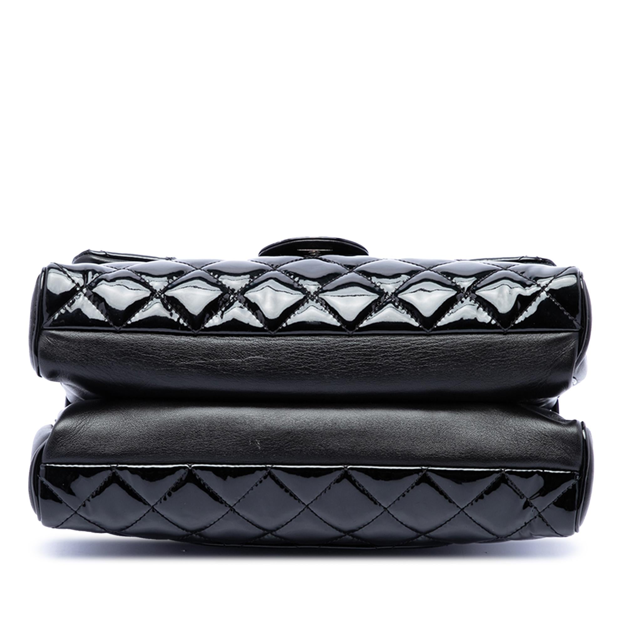 Chanel Large CC Quilted Patent Double Compartment Flap