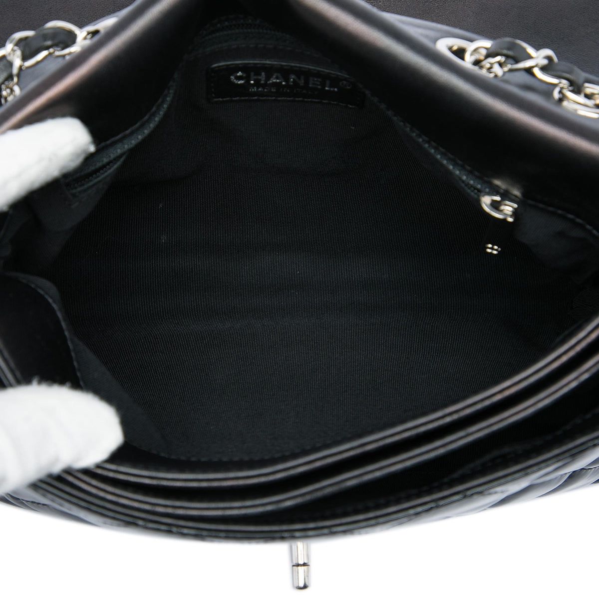Chanel Large CC Quilted Patent Double Compartment Flap