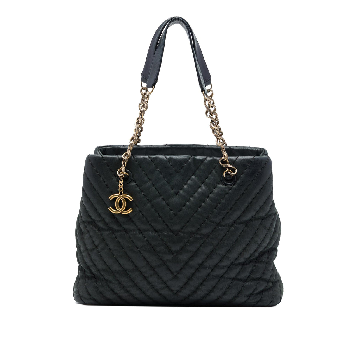 Chanel Large Chevron Surpique Iridescent Calfskin Tote