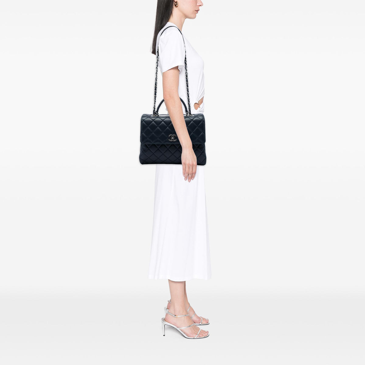 Chanel Large Lambskin Trendy CC Top Handle Flap
