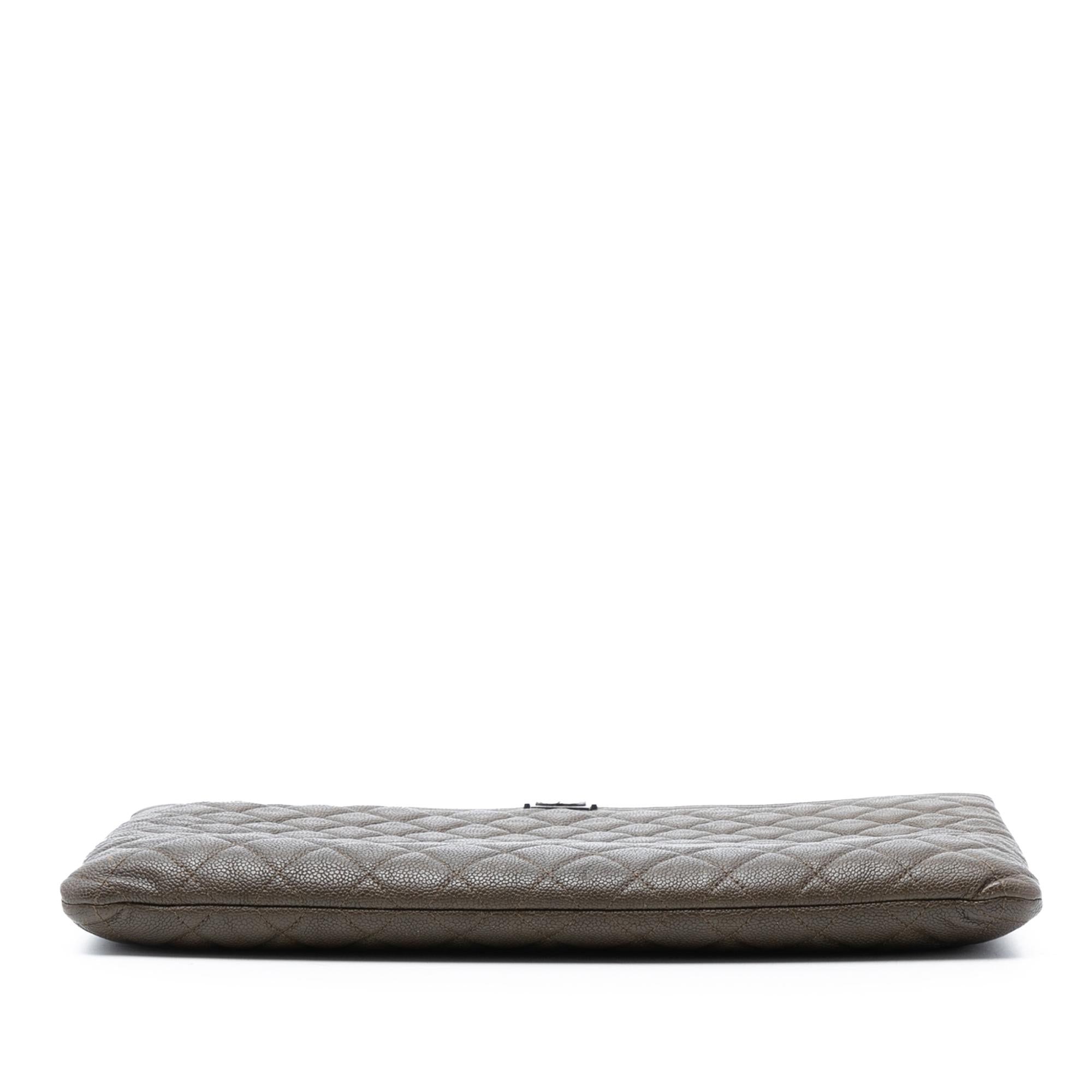 Chanel Large Quilted Caviar Boy O Case Clutch