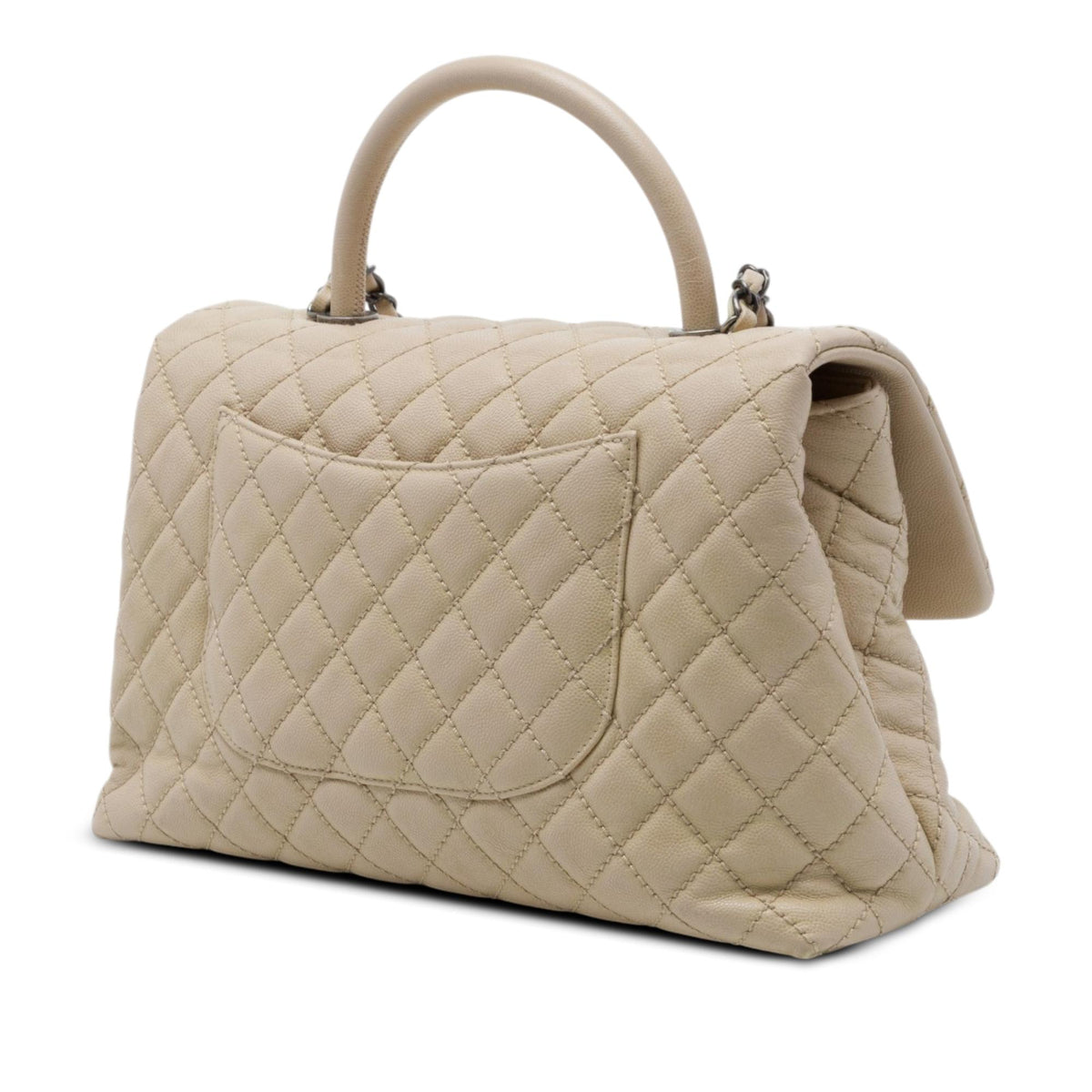 Chanel Large Quilted Caviar Coco Top Handle Bag