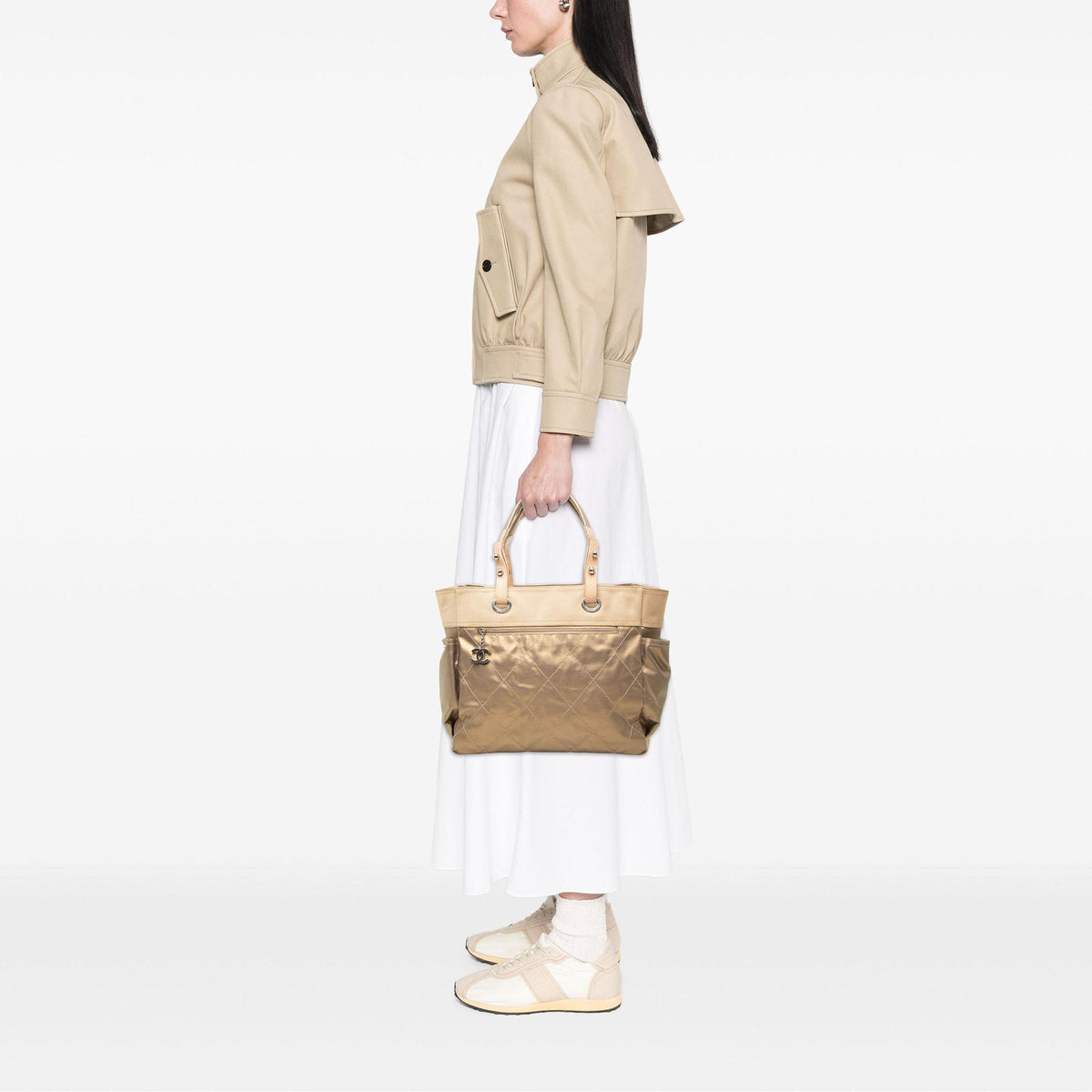 Chanel Large Quilted Coated Canvas Paris Biarritz Tote