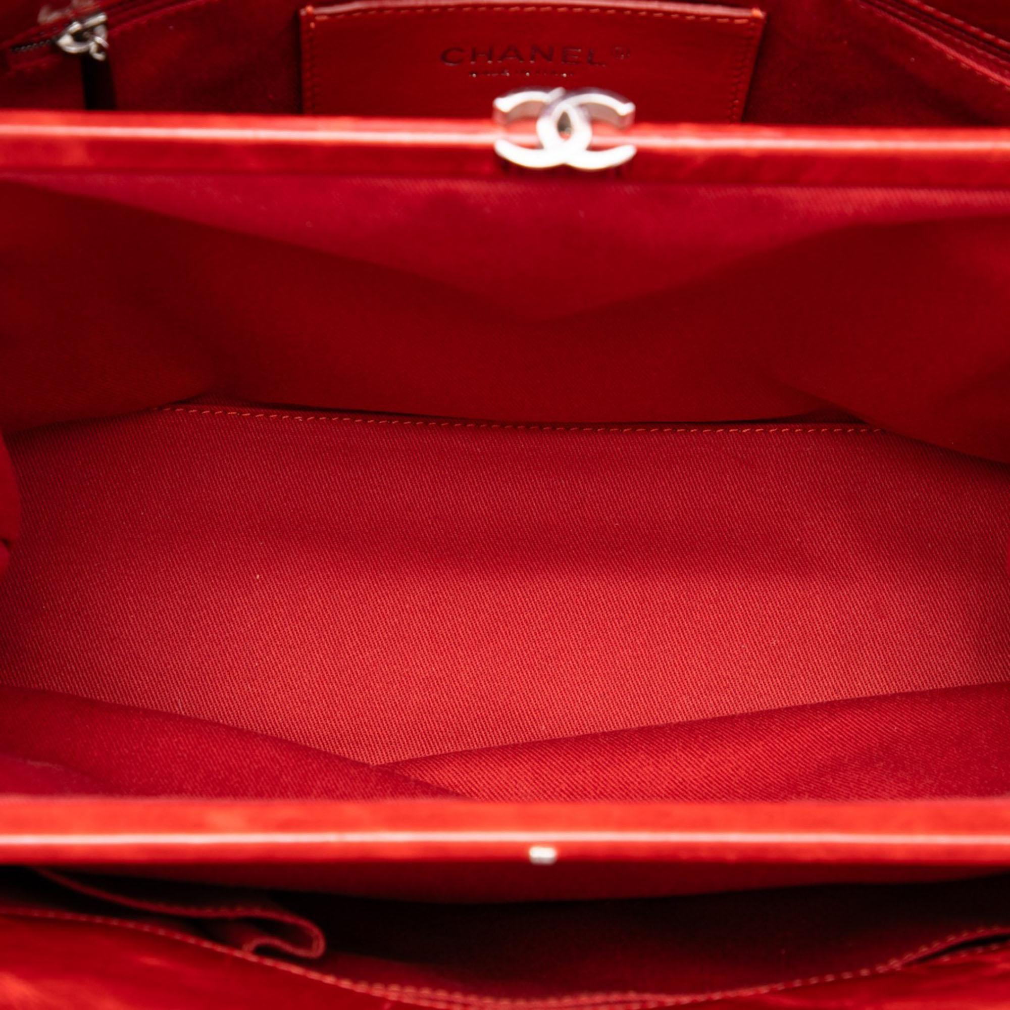 Chanel Large Quilted Crinkled Patent Just Mademoiselle Bowling Bag