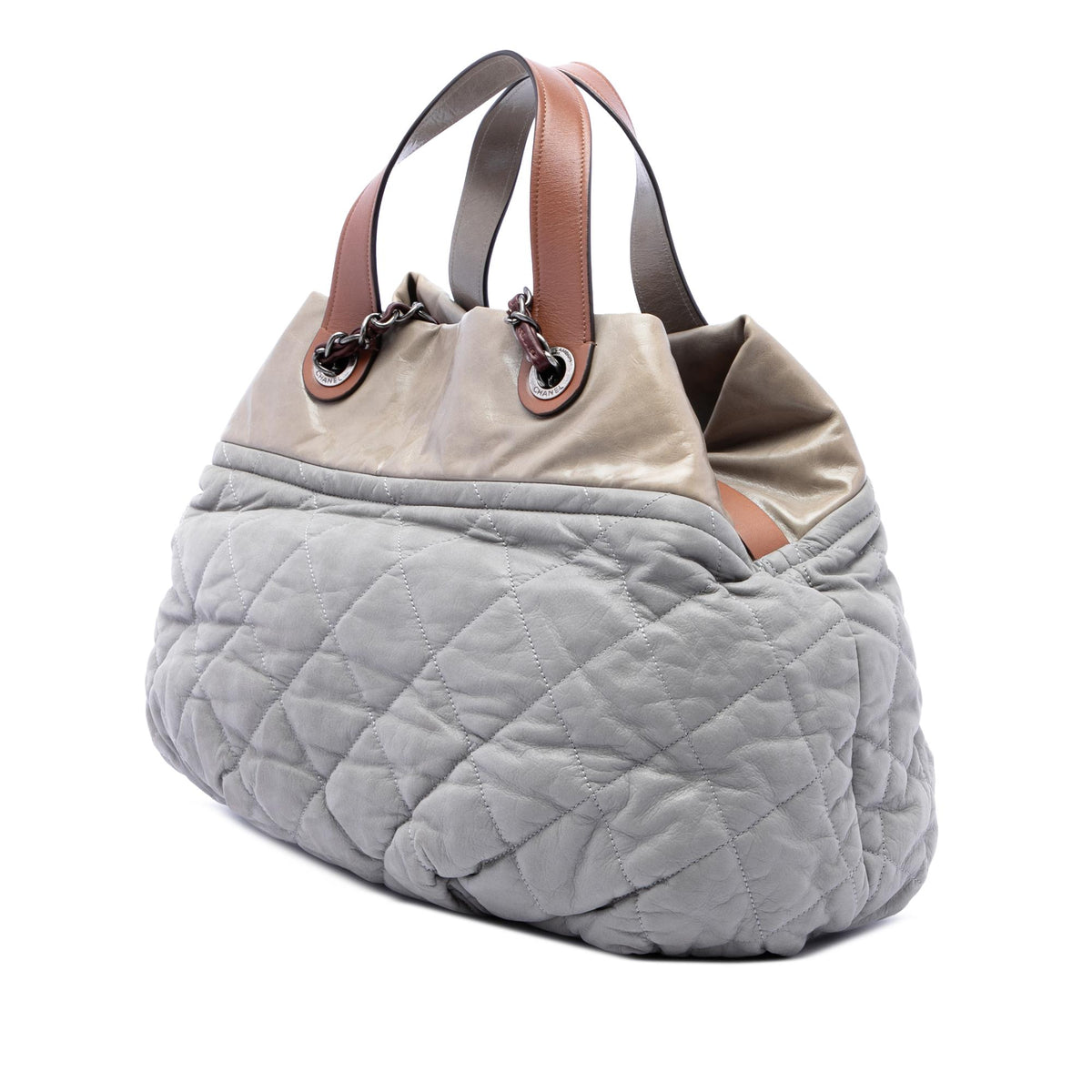 Chanel Large Quilted Iridescent Calfskin In The Mix Satchel