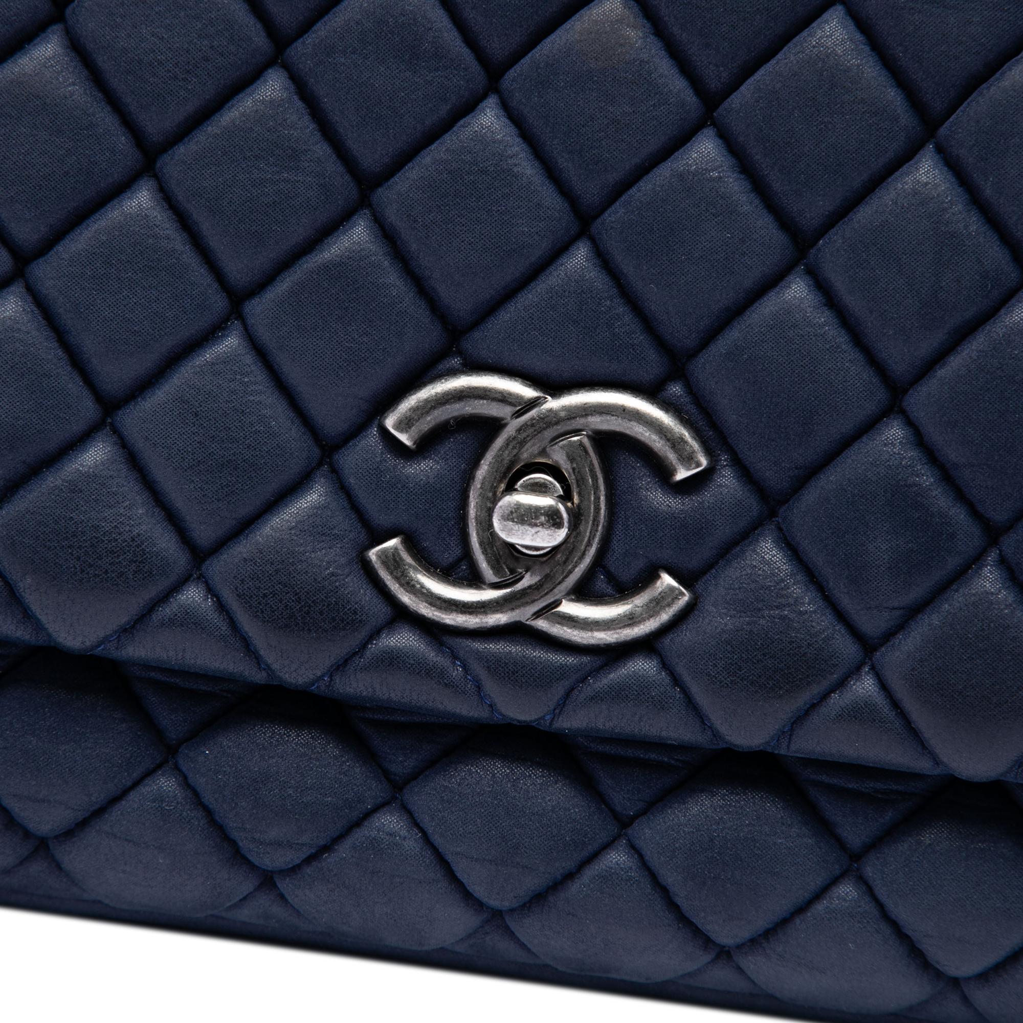 Chanel Large Quilted Iridescent Calfskin New Bubble Flap