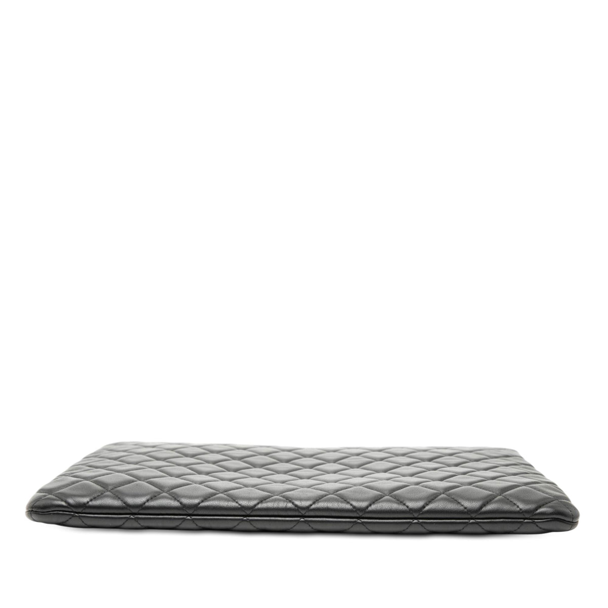 Chanel Large Quilted Lambskin Double Stitch O Case Clutch