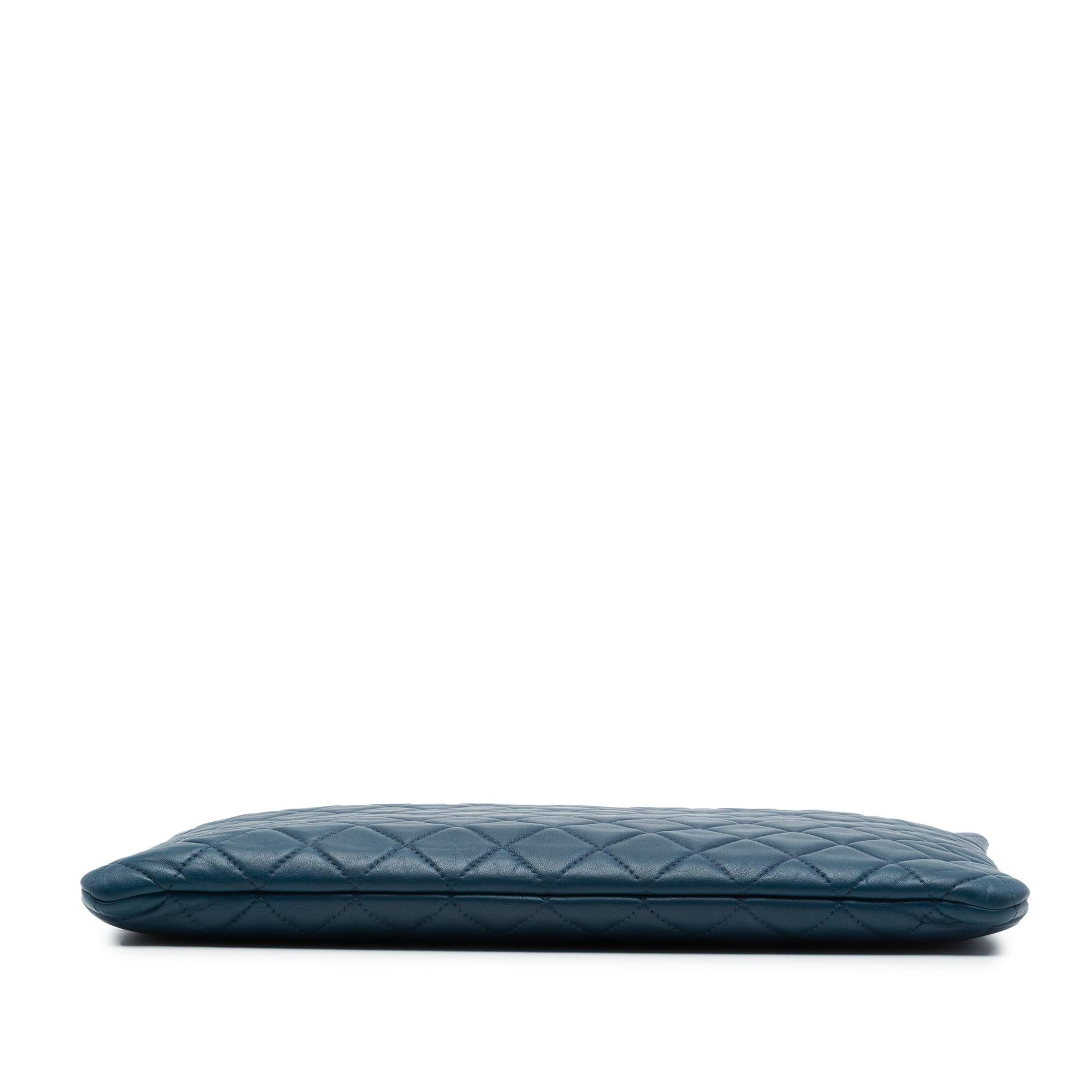 Chanel Large Quilted Lambskin O Case Clutch