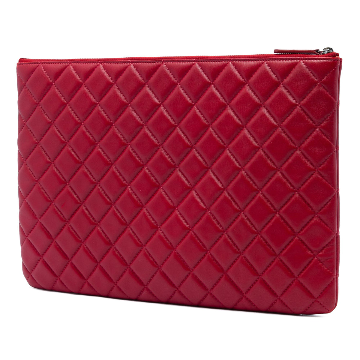 Chanel Large Quilted Lambskin O Case Clutch