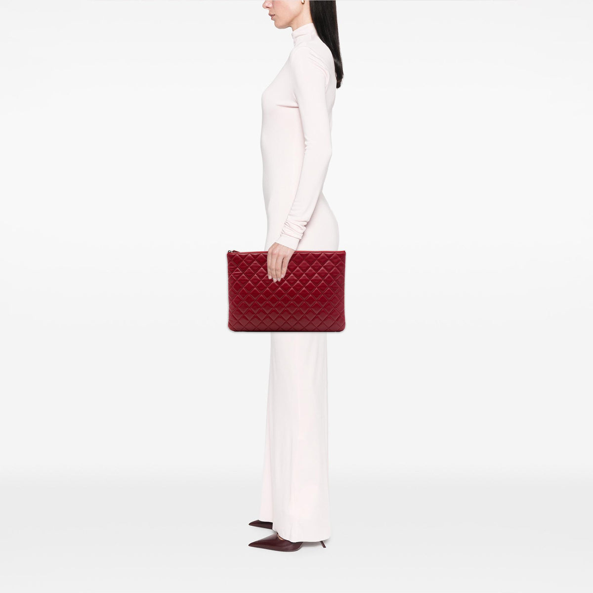 Chanel Large Quilted Lambskin O Case Clutch