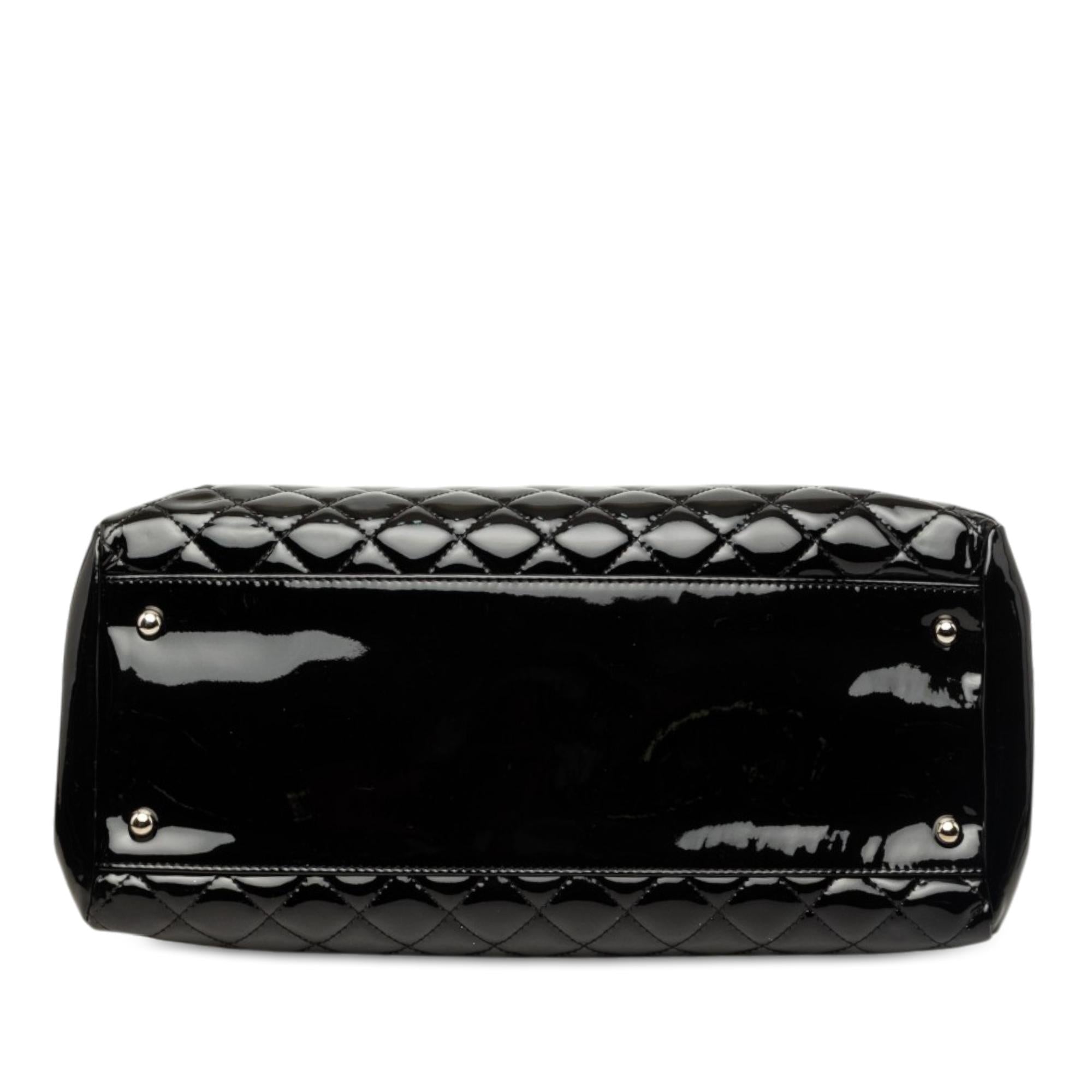 Chanel Large Quilted Patent Just Mademoiselle Bowling Bag