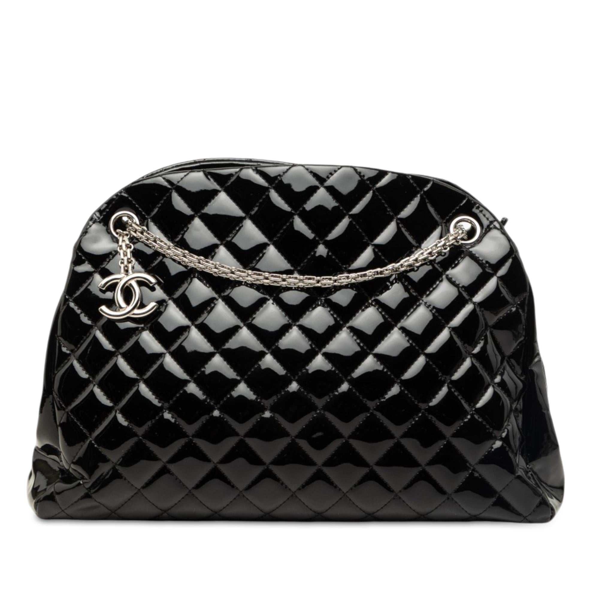 Chanel Large Quilted Patent Just Mademoiselle Bowling Bag