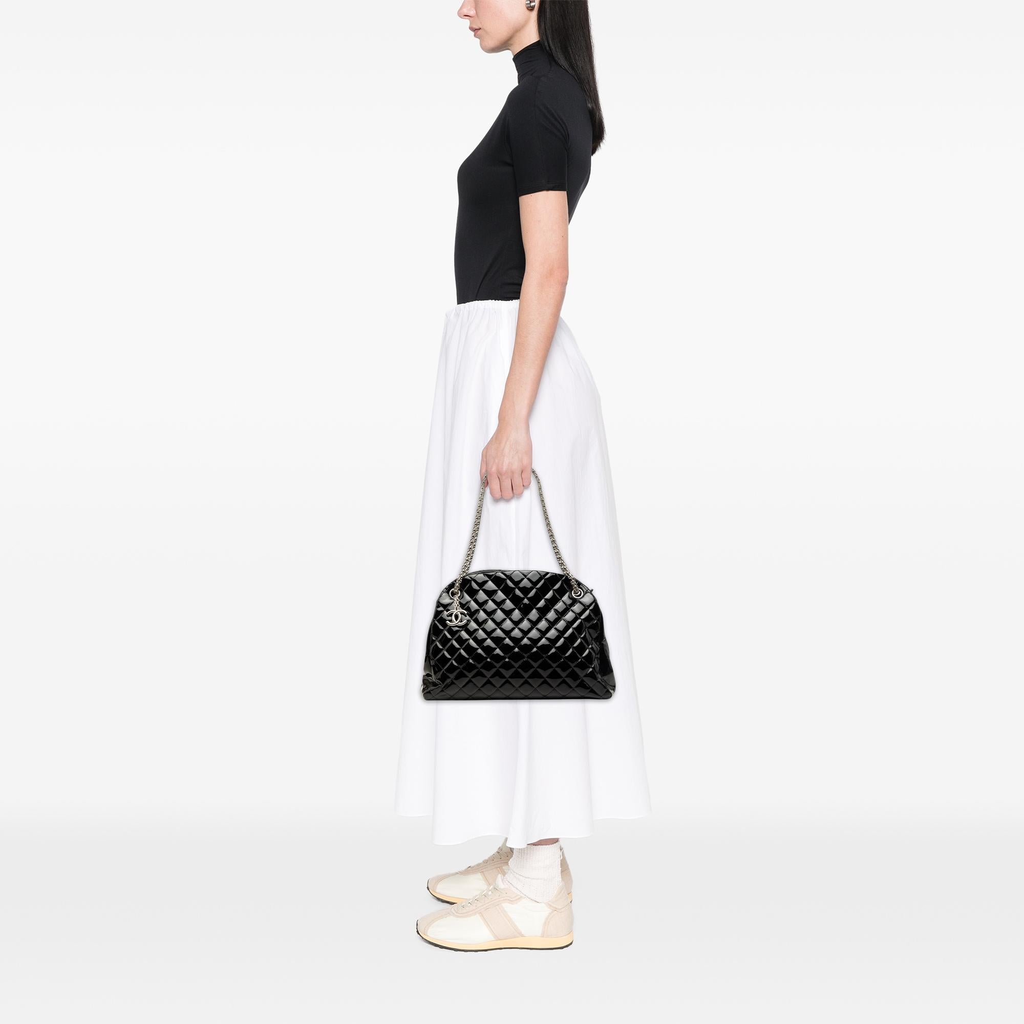 Chanel Large Quilted Patent Just Mademoiselle Bowling Bag