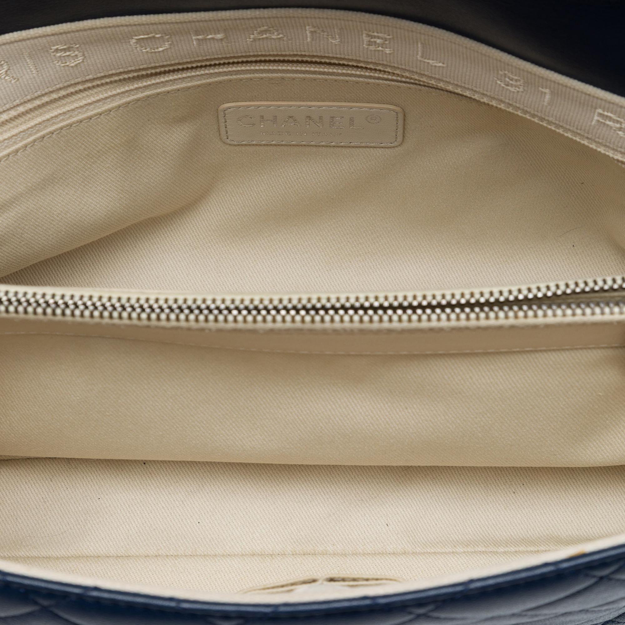 Chanel Large Quilted Shiny Sheepskin Burgundy Rocks Flap