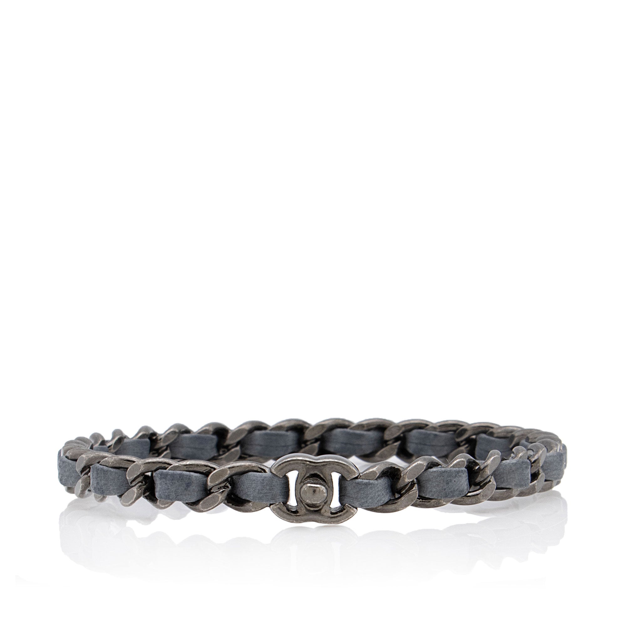 Chanel Leather Chain CC Turnlock Bangle