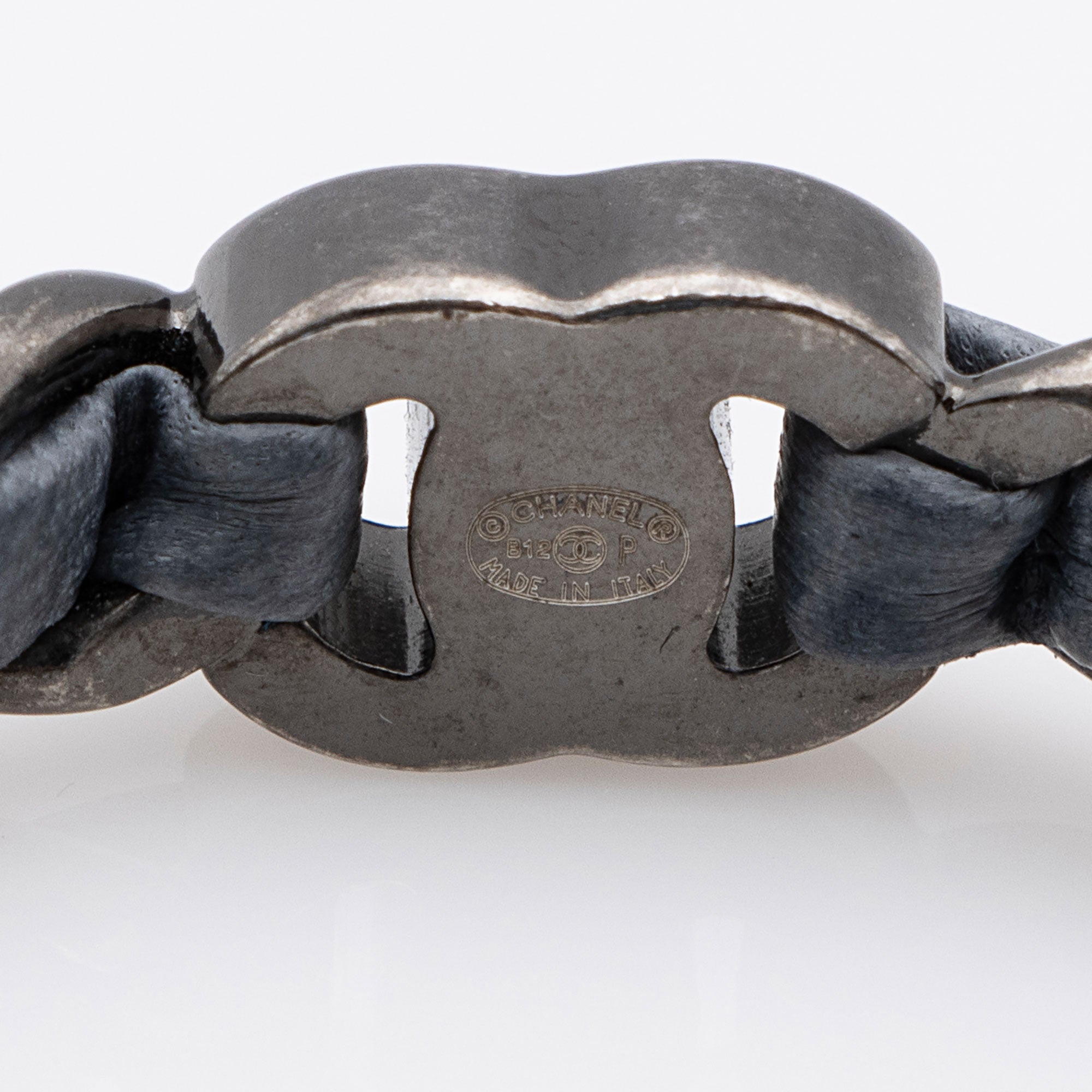 Chanel Leather Chain CC Turnlock Bangle