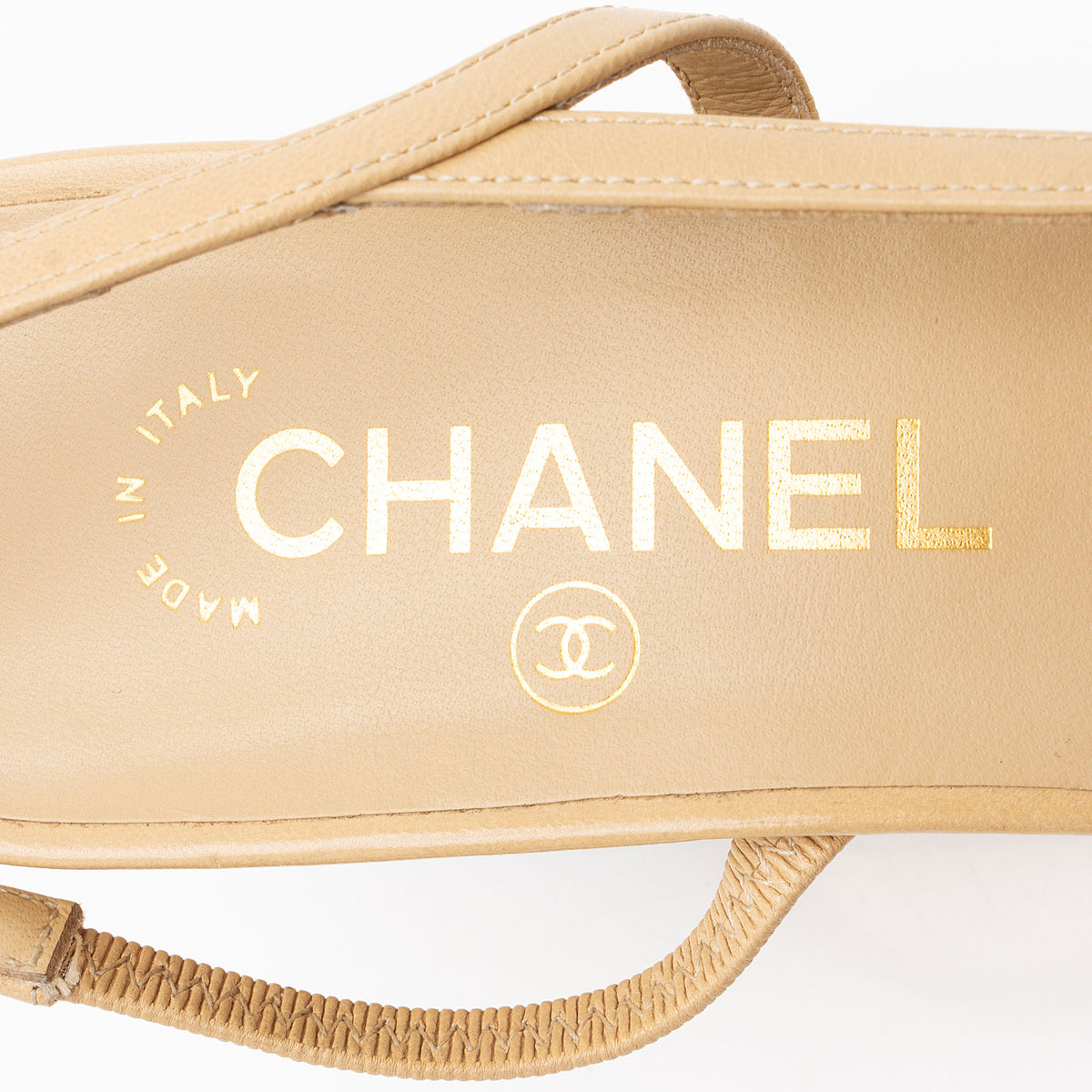 Chanel Leather Grosgrain Cap Toe Slingback Pumps - Size 10 / 40