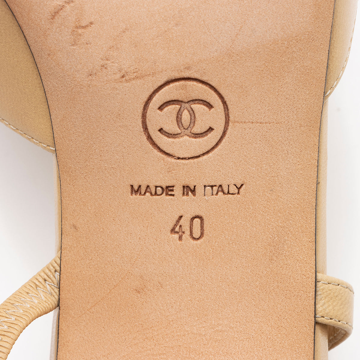 Chanel Leather Grosgrain Cap Toe Slingback Pumps - Size 10 / 40