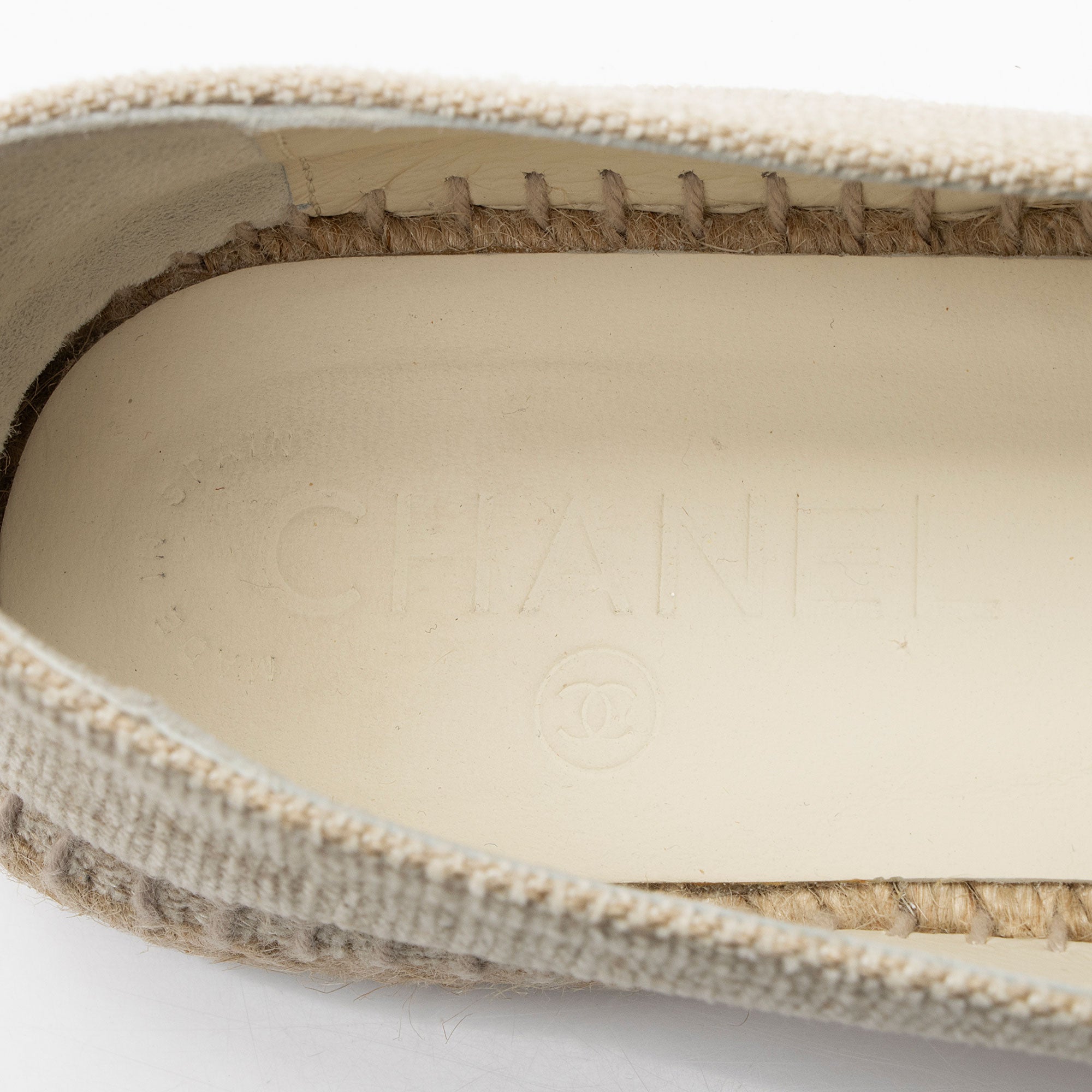 Chanel Linen Sequin CC Espadrilles - Size 6 / 36