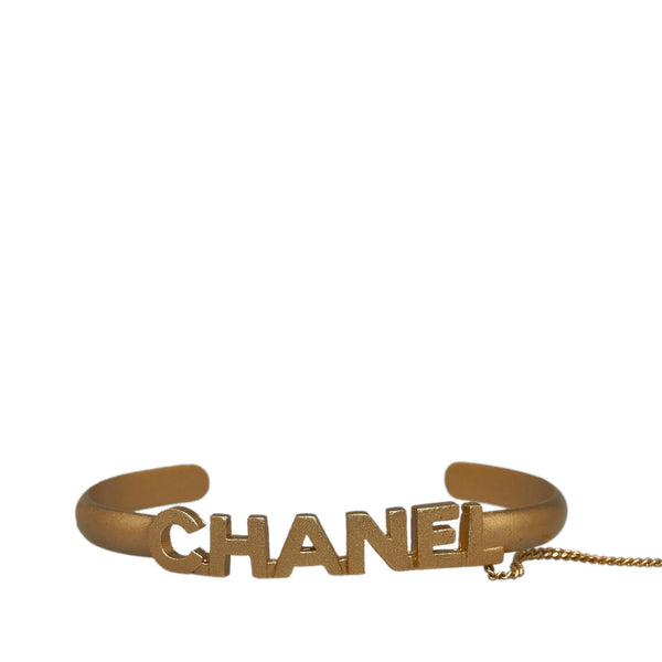 Chanel Logo Bangle with Chain Attached CC Crystal Ring (SHG-d5Ahz9)