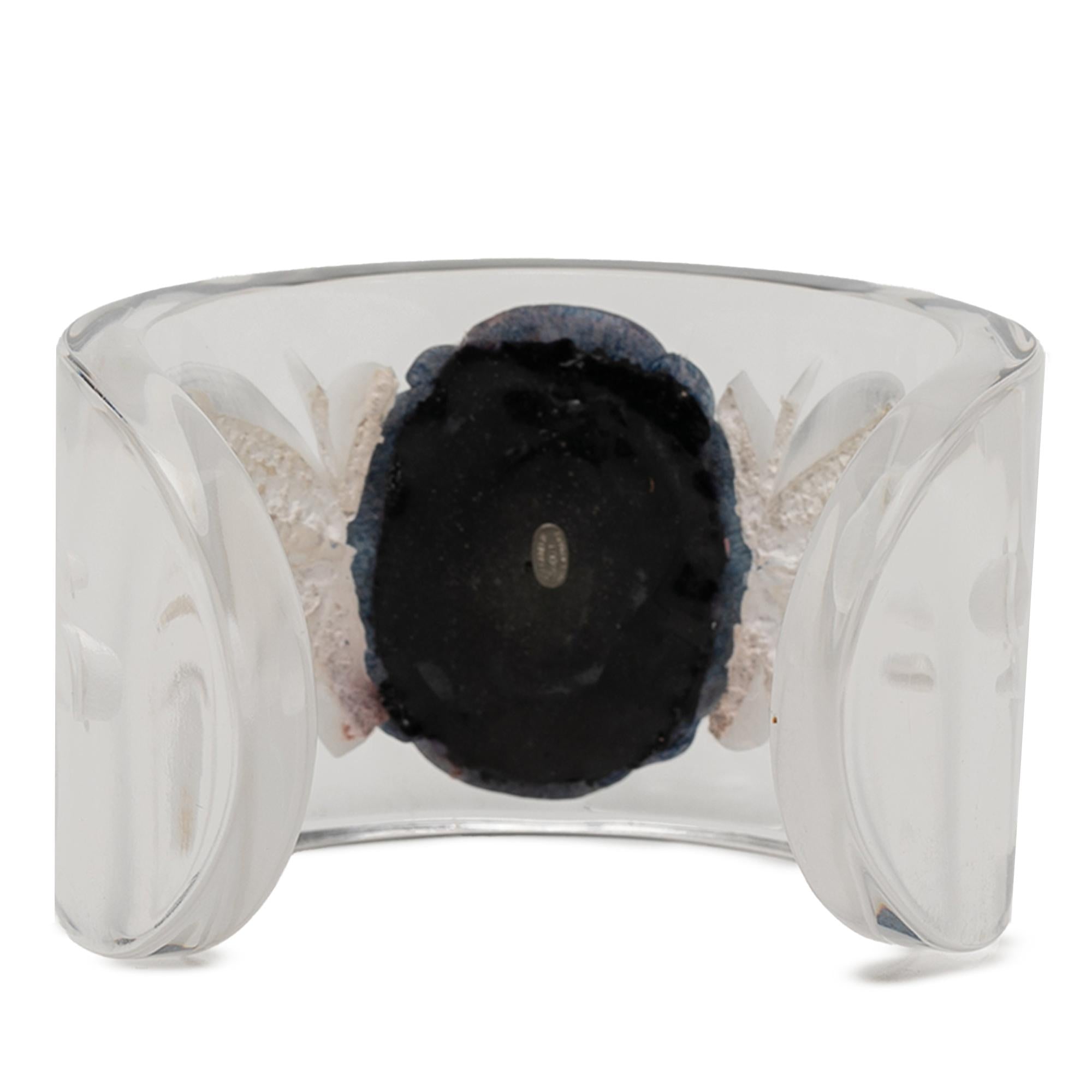 Chanel Lucite Camellia Cuff Bracelet