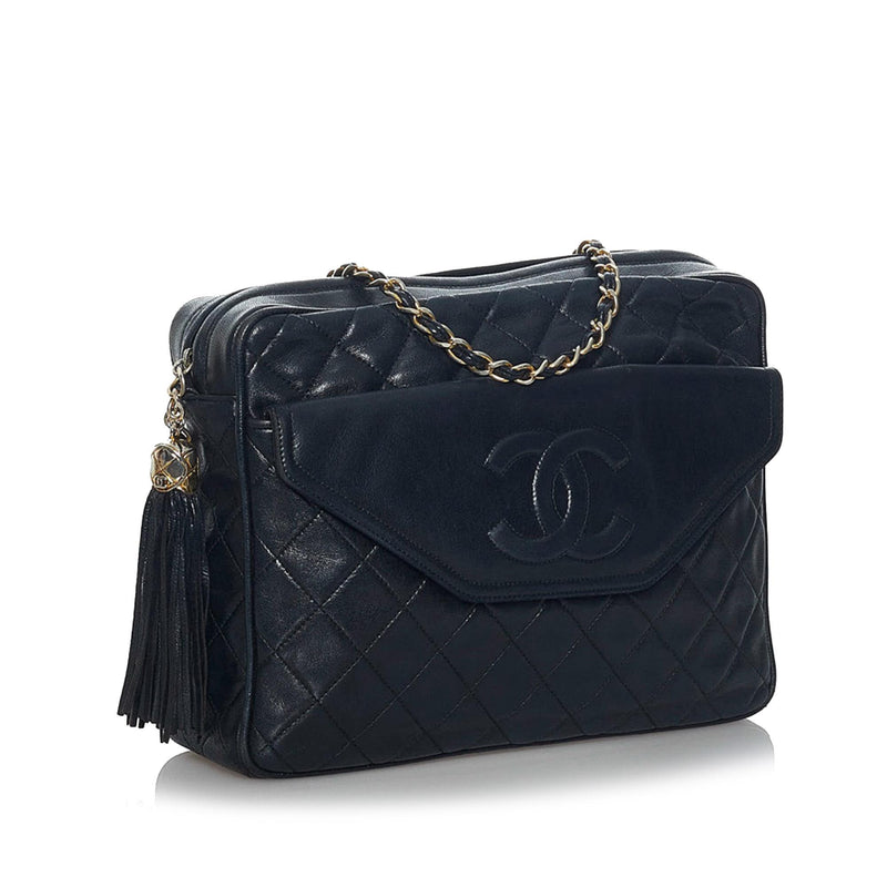 Chanel Vintage Black Classic Camera Bag Tassel