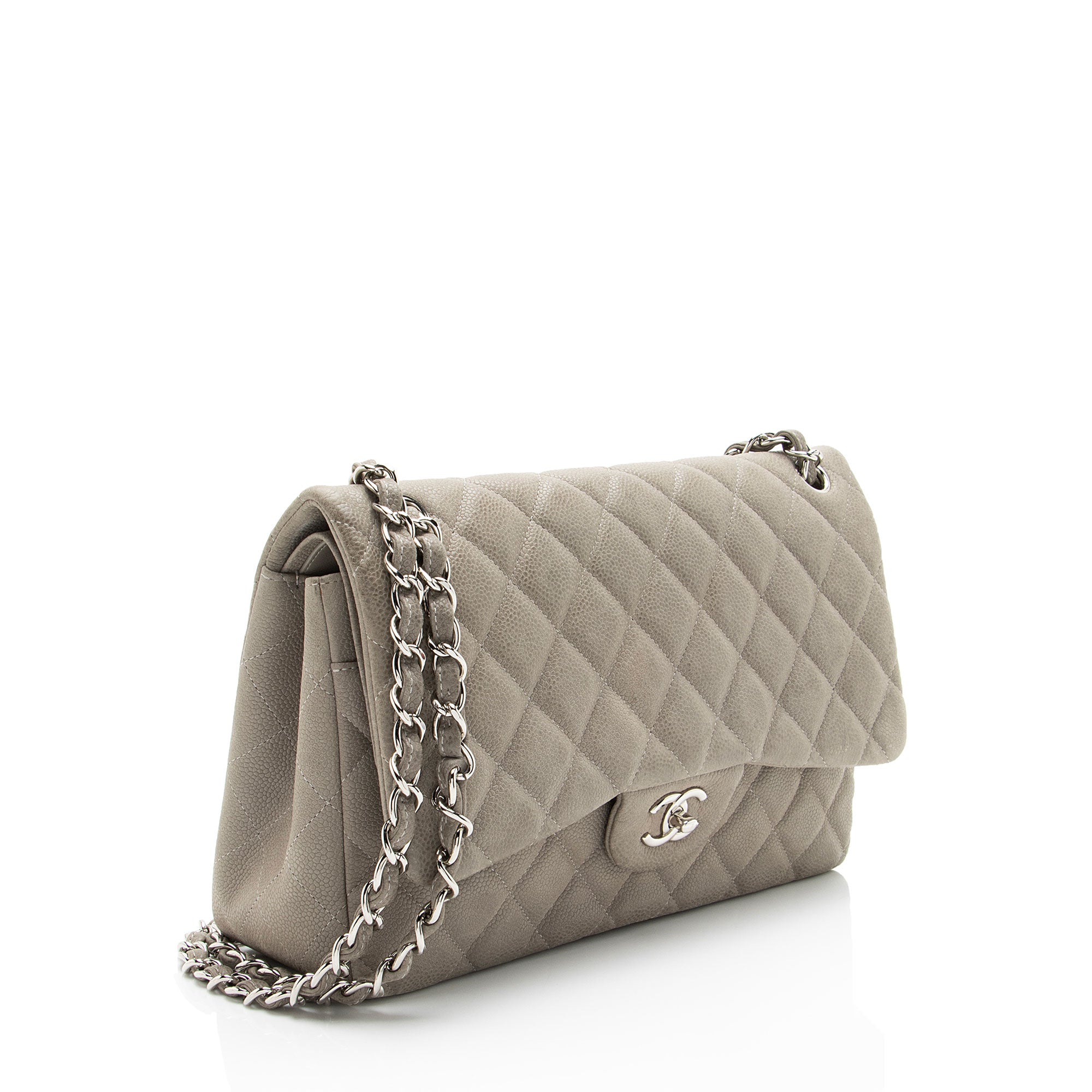 Chanel Matte Caviar Leather Classic Jumbo Double Flap Bag