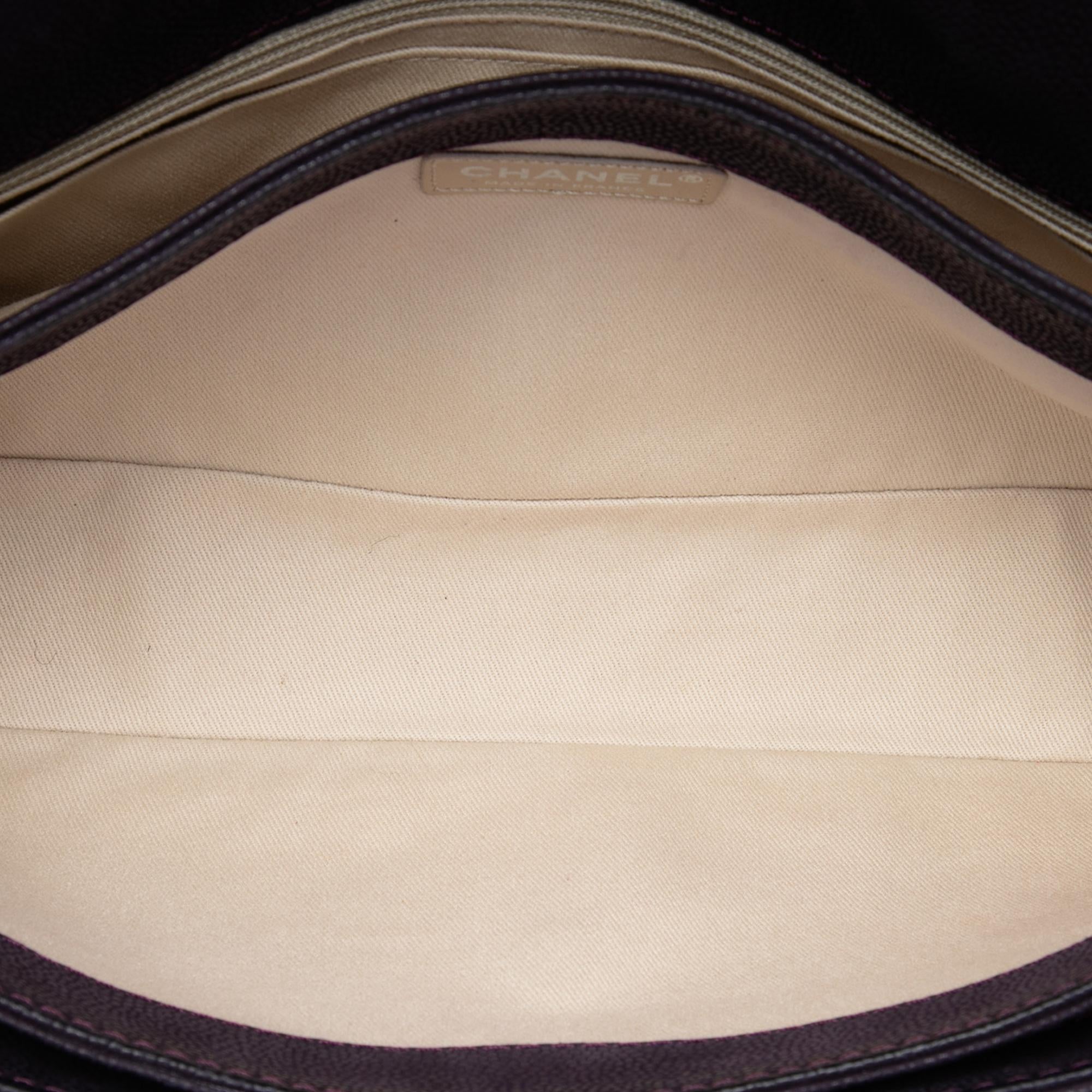 Chanel Matte Quilted Caviar Leather Lady Pearly Flap
