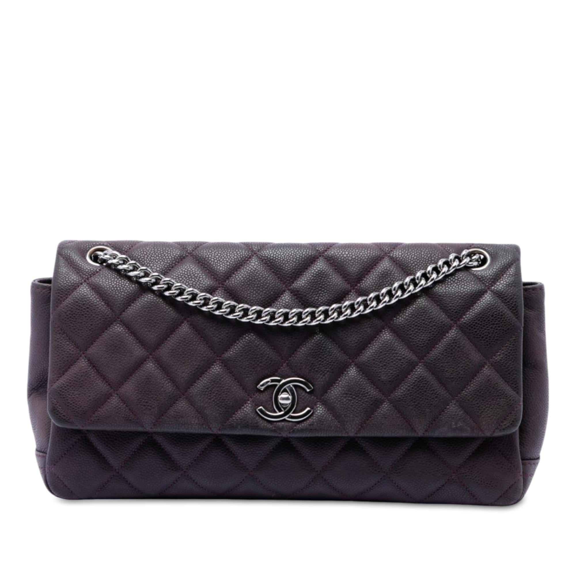 Chanel Matte Quilted Caviar Leather Lady Pearly Flap