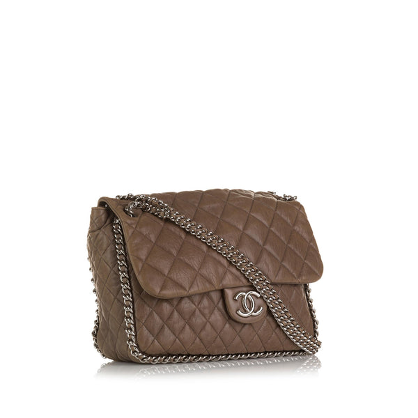 Chanel Maxi Chain Around Lambskin Single Flap Bag (SHG-D4hksv)