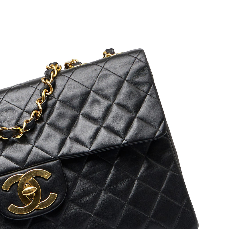 Chanel Classic Double Flap Quilted Lambskin Leather Jumbo Maxi