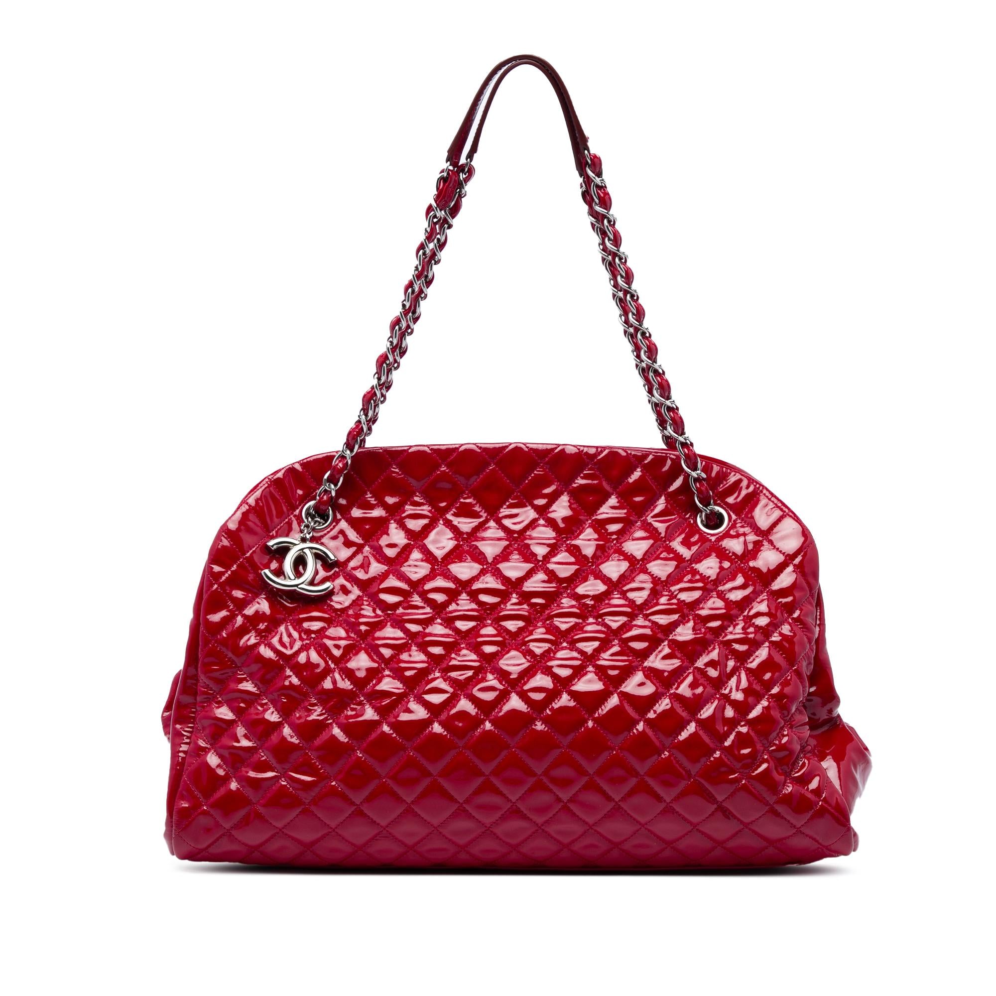 Chanel Maxi Quilted Patent Just Mademoiselle Bowling Bag