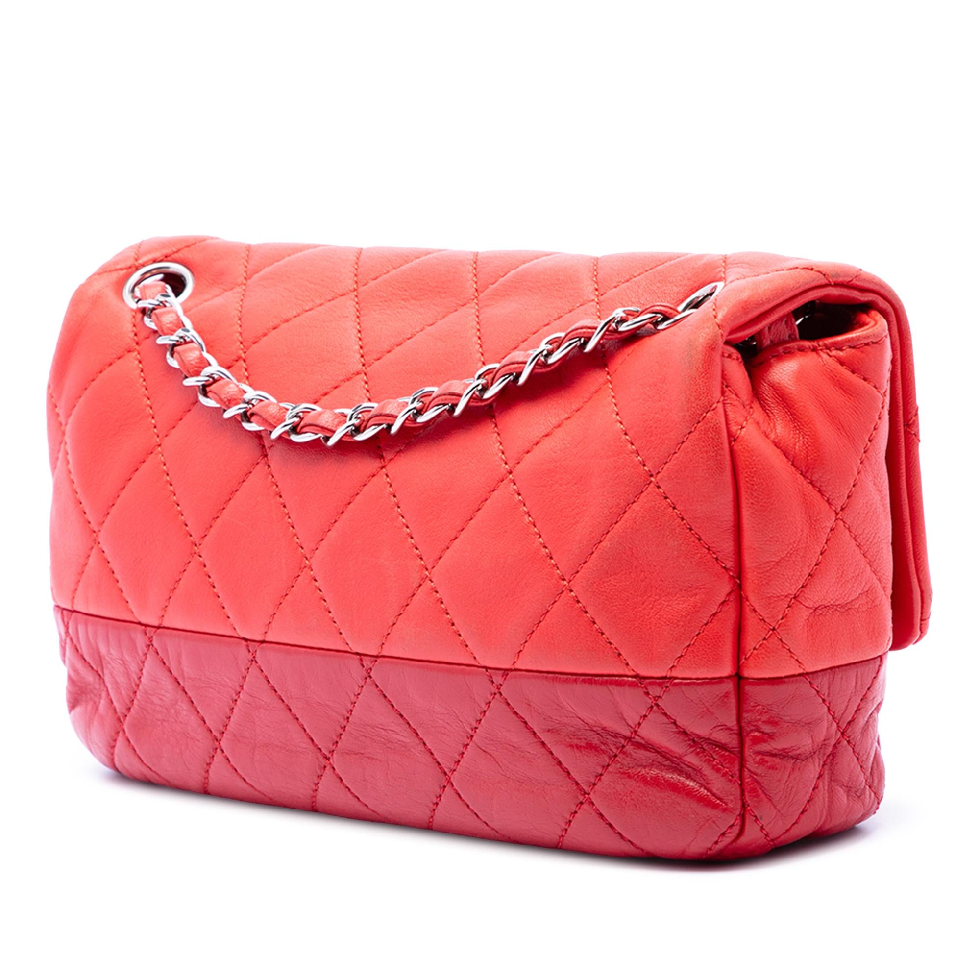 Chanel Medium Bicolor Lambskin and Calfskin CC Chain Flap