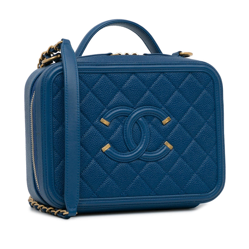 Chanel Medium CC Filigree Caviar Vanity Case (SHG-hDYH99)