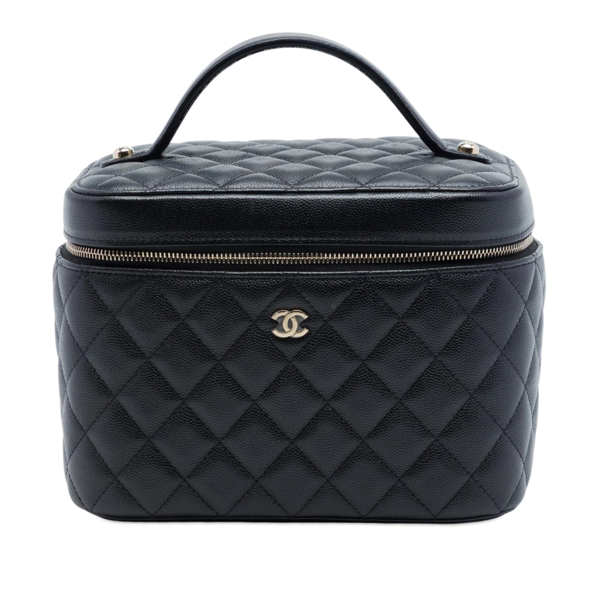 Chanel Medium CC Quilted  Caviar Vanity Case
