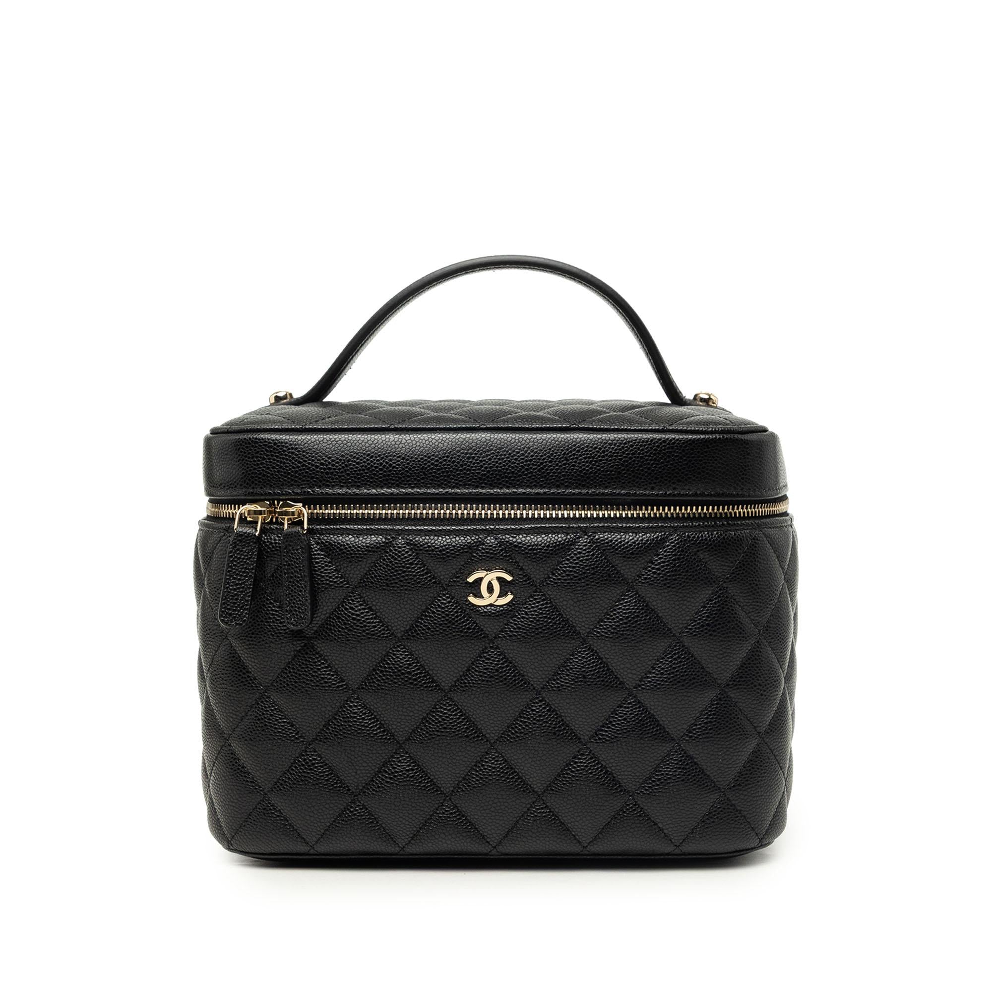 Chanel Medium CC Quilted  Caviar Vanity Case