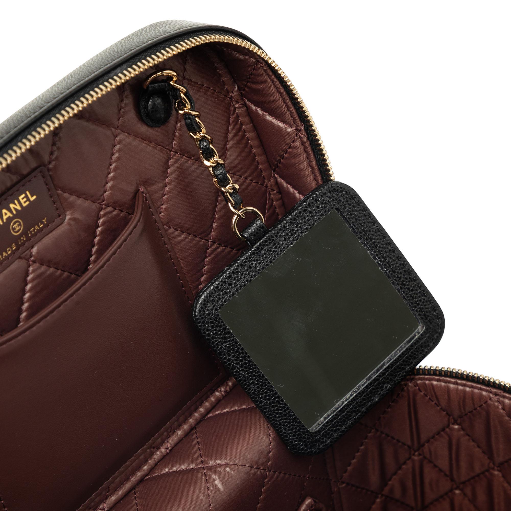 Chanel Medium CC Quilted  Caviar Vanity Case